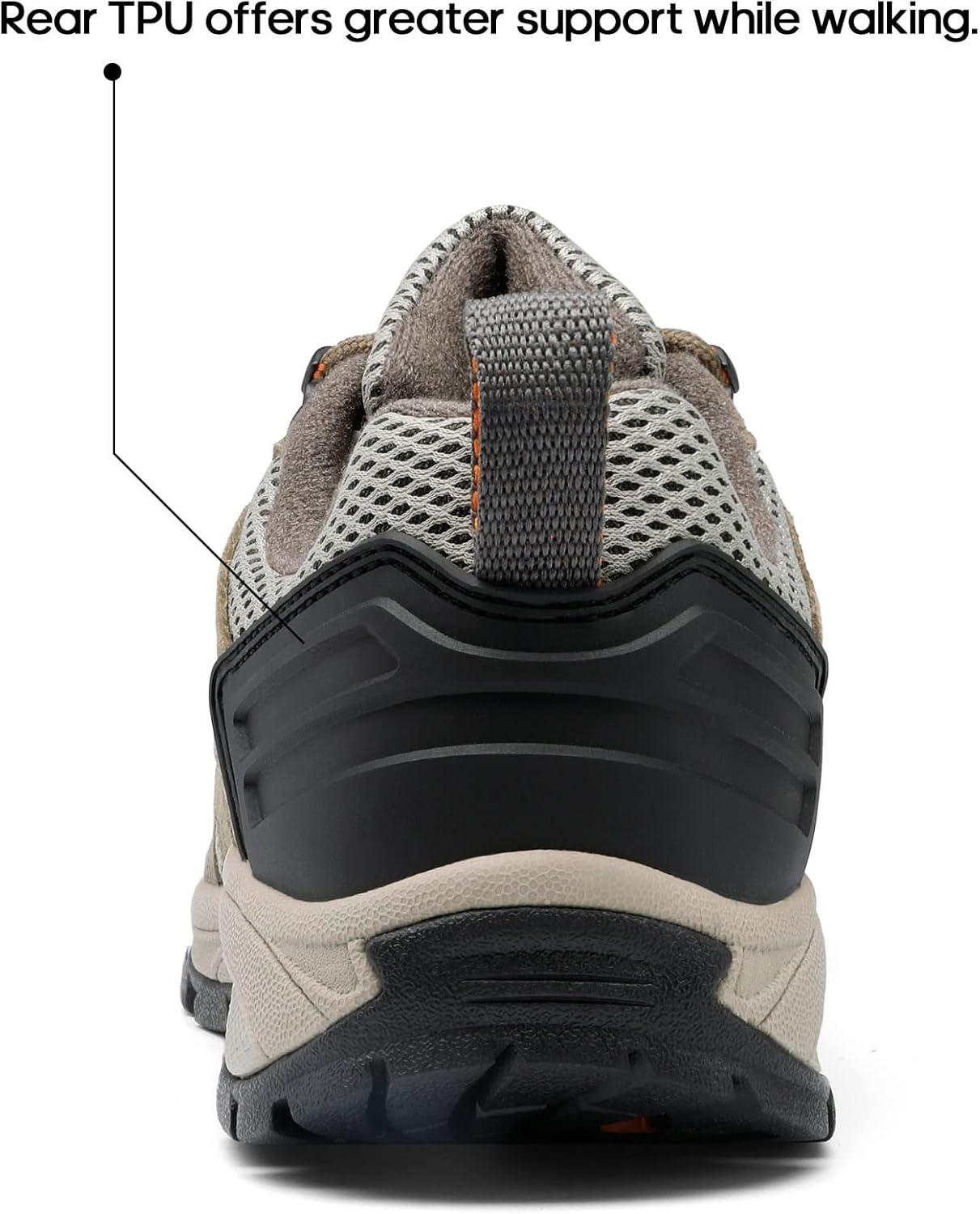 imageNORTIV 8 Womens Hiking Shoes Lightweight Breathable Mesh Walking Sneakers Outdoor Work Shoes WanderKhaki