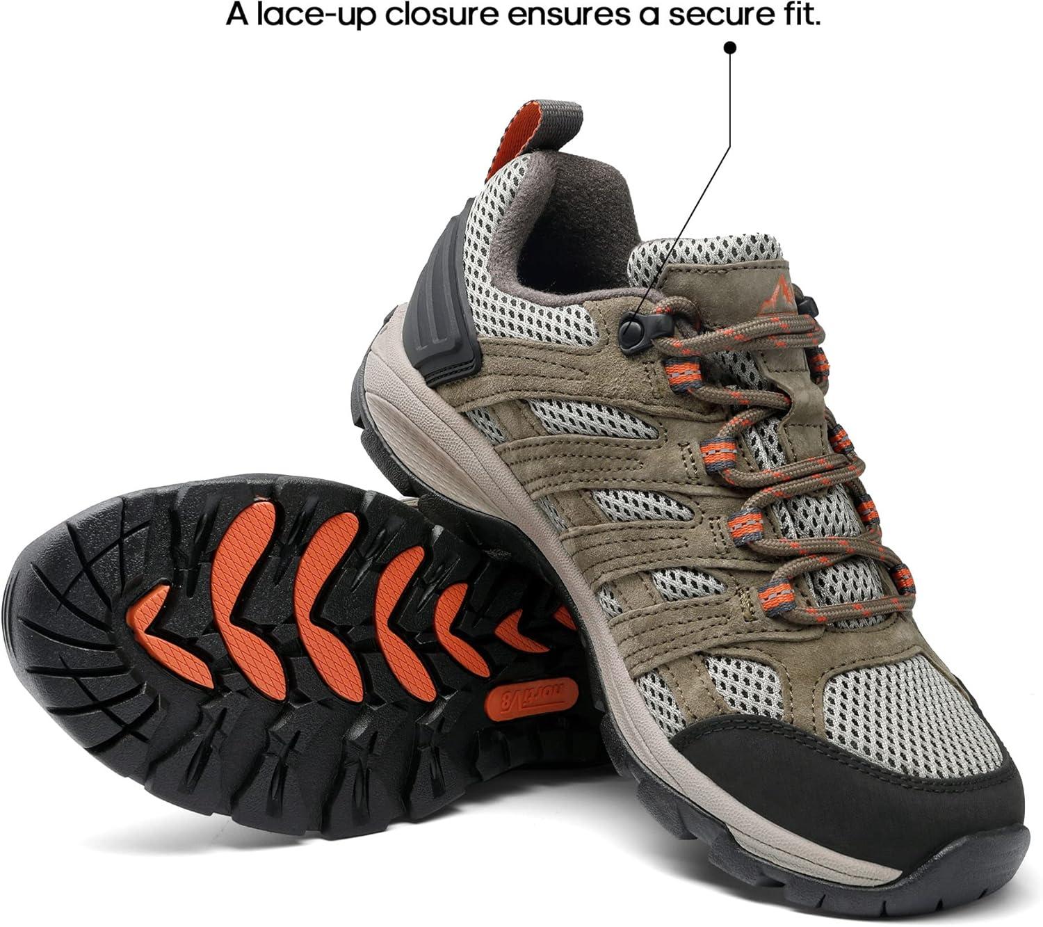 imageNORTIV 8 Womens Hiking Shoes Lightweight Breathable Mesh Walking Sneakers Outdoor Work Shoes WanderKhaki