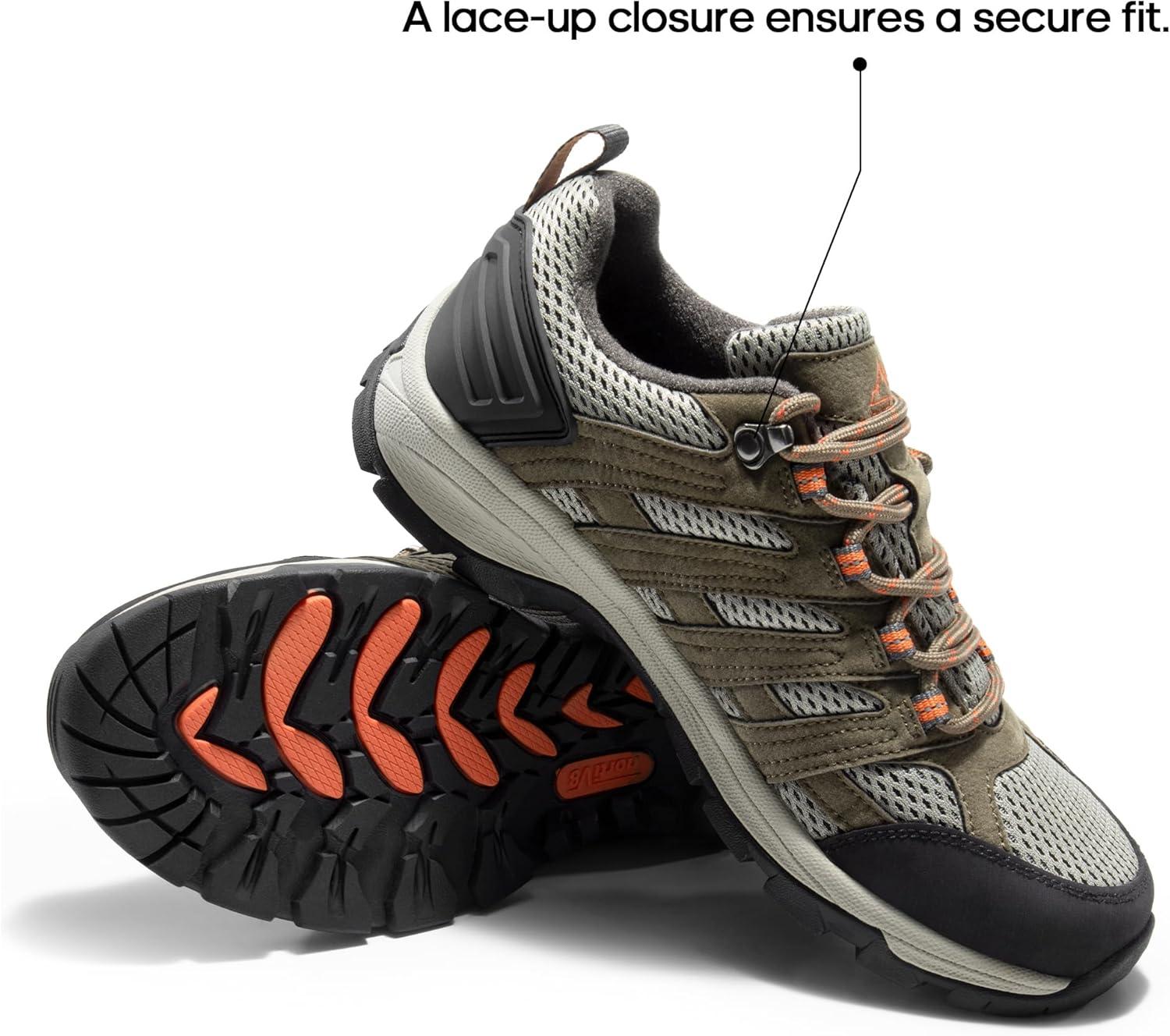 imageNORTIV 8 Womens Hiking Shoes Lightweight Breathable Mesh Walking Sneakers Outdoor Work Shoes WanderKhakipu