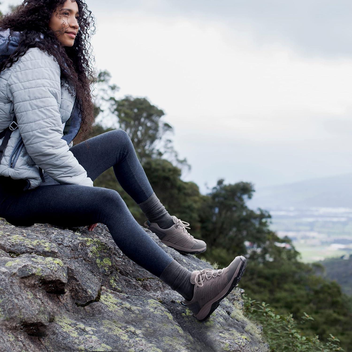 imageNORTIV 8 Womens Hiking Shoes Lightweight Breathable Mesh Walking Sneakers Outdoor Work Shoes WanderLight Grey