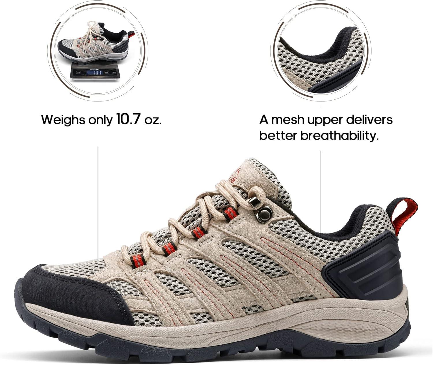 imageNORTIV 8 Womens Hiking Shoes Lightweight Breathable Mesh Walking Sneakers Outdoor Work Shoes WanderSand