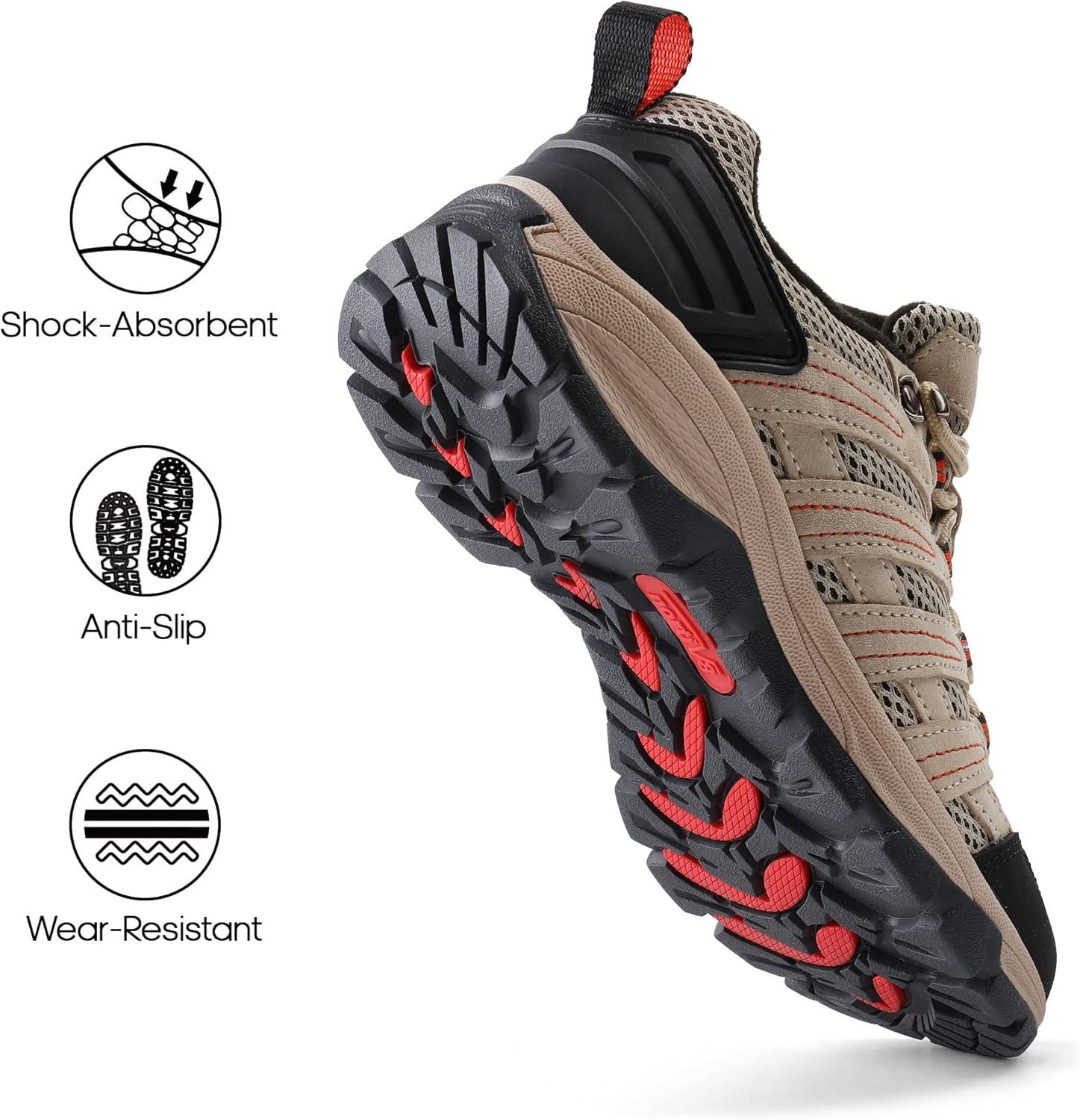 imageNORTIV 8 Womens Hiking Shoes Lightweight Breathable Mesh Walking Sneakers Outdoor Work Shoes WanderSand