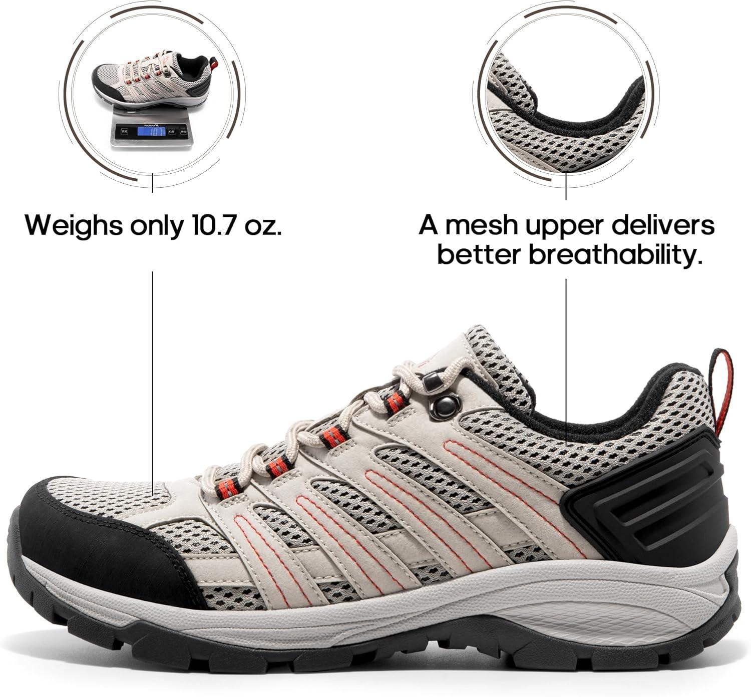 imageNORTIV 8 Womens Hiking Shoes Lightweight Breathable Mesh Walking Sneakers Outdoor Work Shoes WanderSandpu