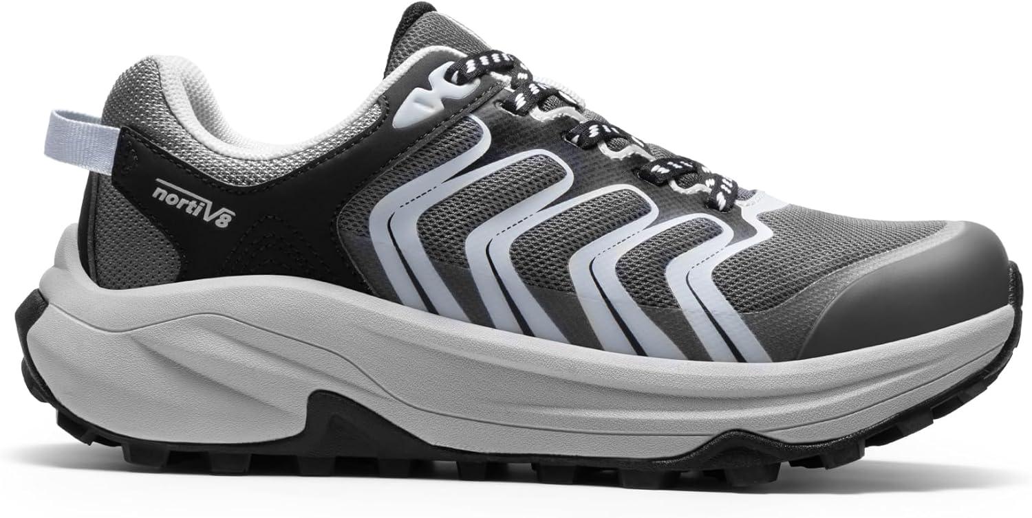 imageNORTIV 8 Womens Hiking Shoes Lightweight Walking Sneakers with Arch Support Outdoor Work Camping Tennis Workout Cross Training EchoGrey
