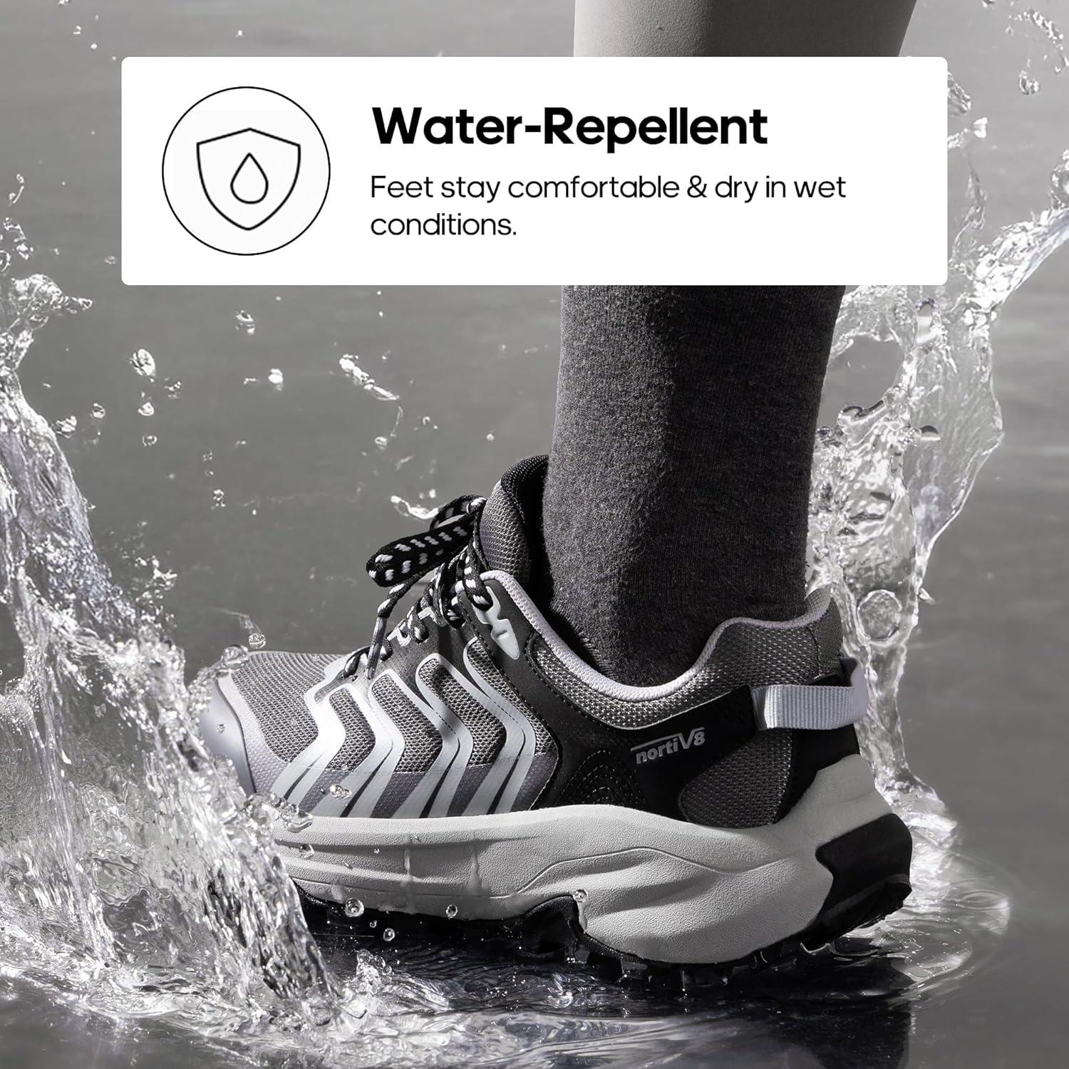 imageNORTIV 8 Womens Hiking Shoes Lightweight Walking Sneakers with Arch Support Outdoor Work Camping Tennis Workout Cross Training EchoGrey