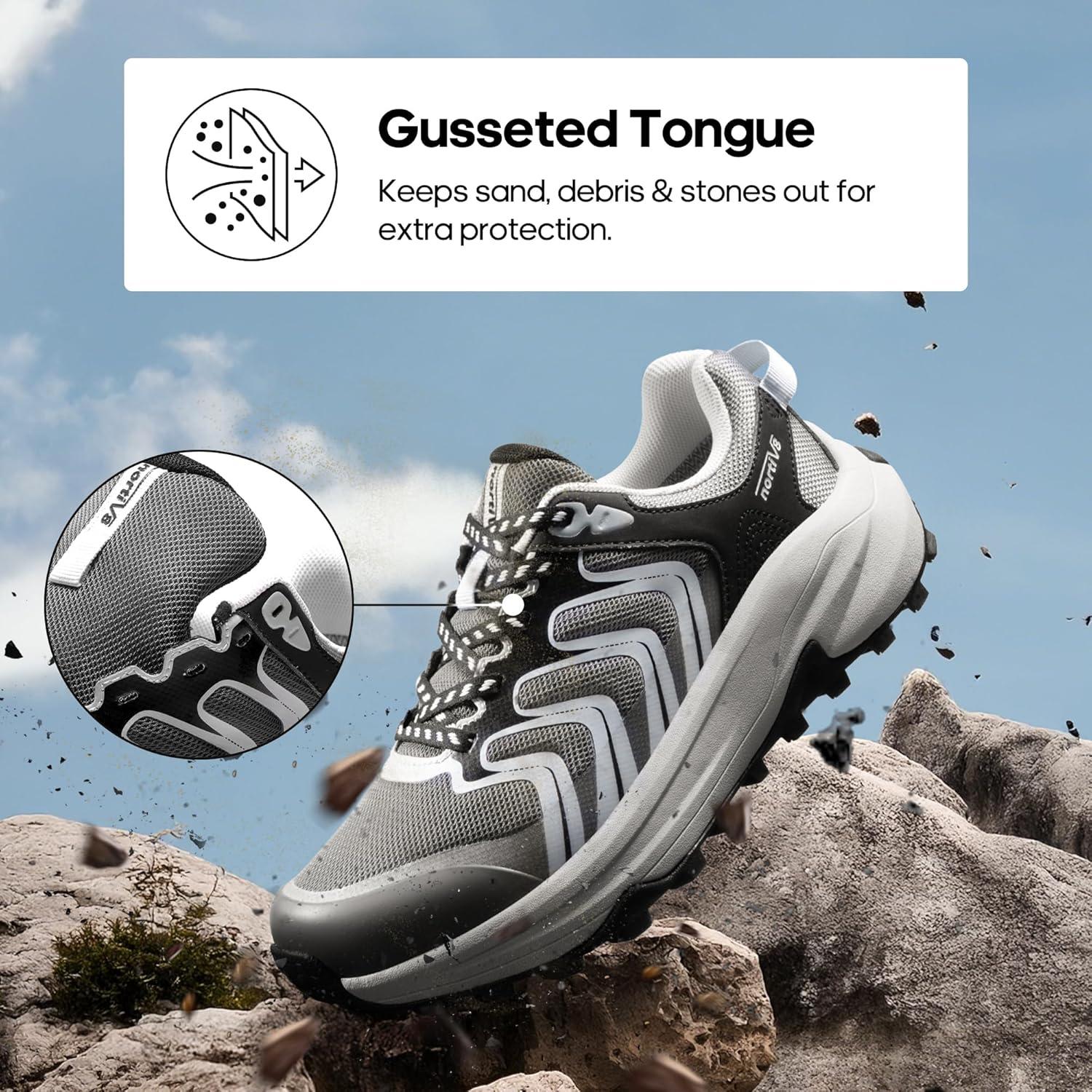 imageNORTIV 8 Womens Hiking Shoes Lightweight Walking Sneakers with Arch Support Outdoor Work Camping Tennis Workout Cross Training EchoGrey