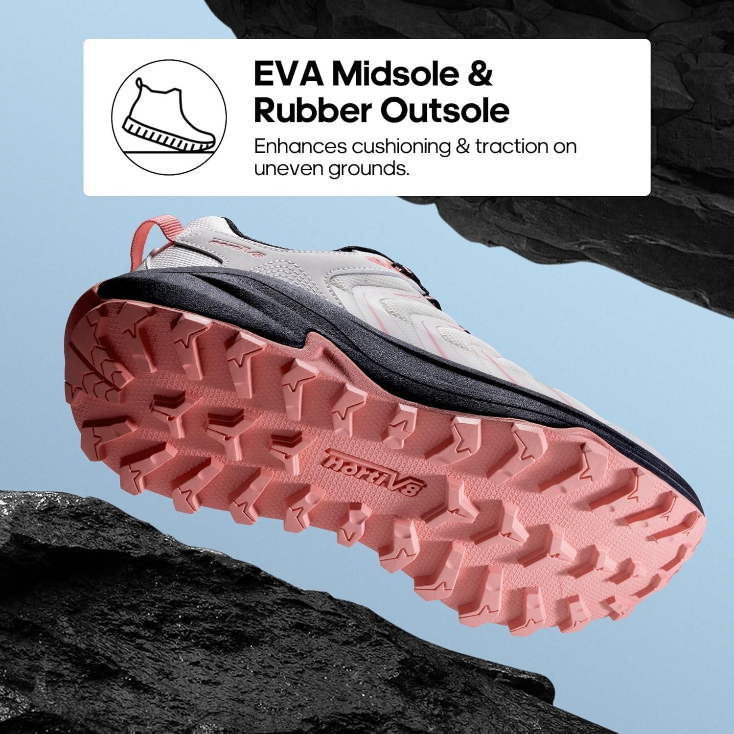 imageNORTIV 8 Womens Hiking Shoes Lightweight Walking Sneakers with Arch Support Outdoor Work Camping Tennis Workout Cross Training EchoKhaki