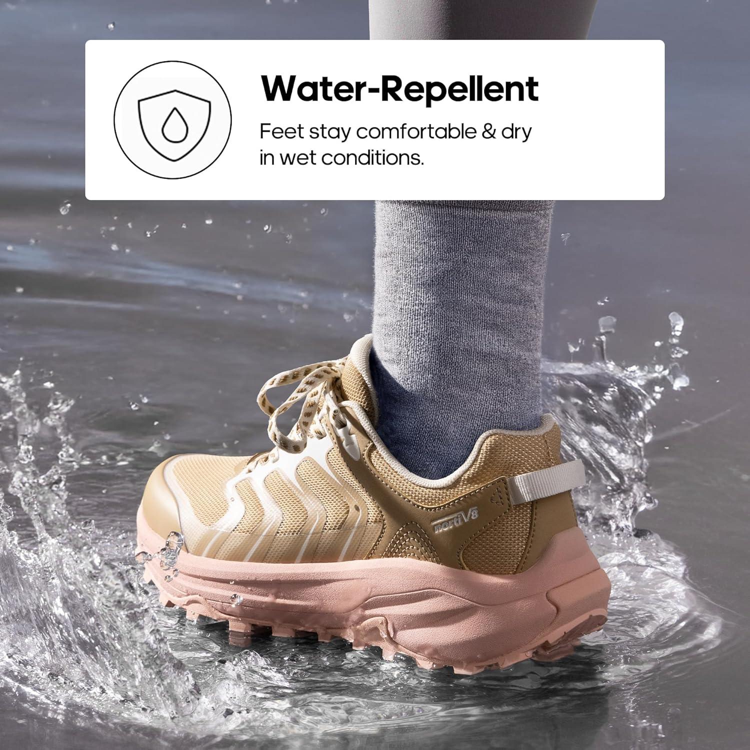 imageNORTIV 8 Womens Hiking Shoes Lightweight Walking Sneakers with Arch Support Outdoor Work Camping Tennis Workout Cross Training EchoTan