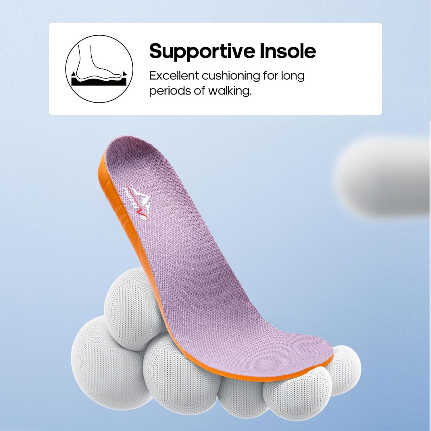 imageNORTIV 8 Womens Hiking Shoes Lightweight Walking Sneakers with Arch Support Outdoor Work Camping Tennis Workout Cross Training EchoTan