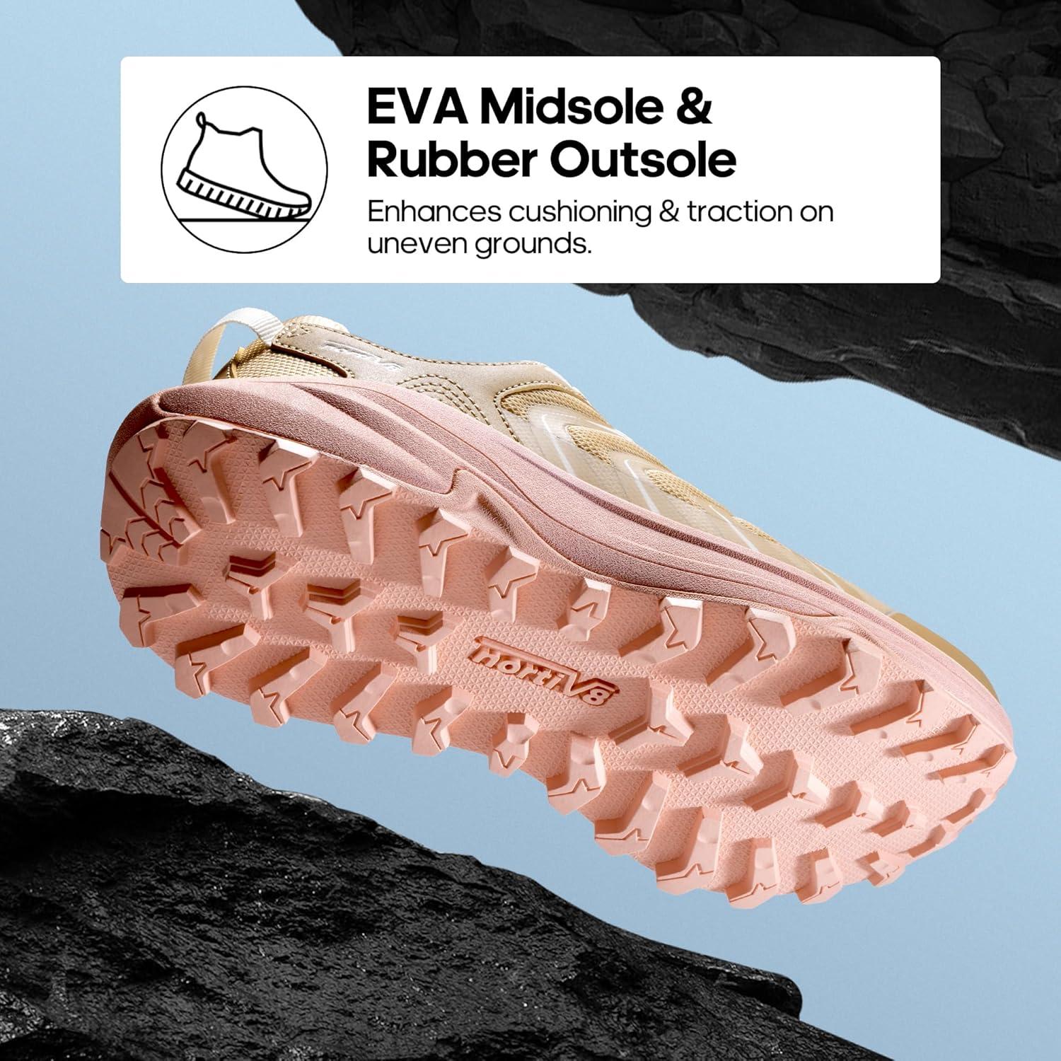 imageNORTIV 8 Womens Hiking Shoes Lightweight Walking Sneakers with Arch Support Outdoor Work Camping Tennis Workout Cross Training EchoTan