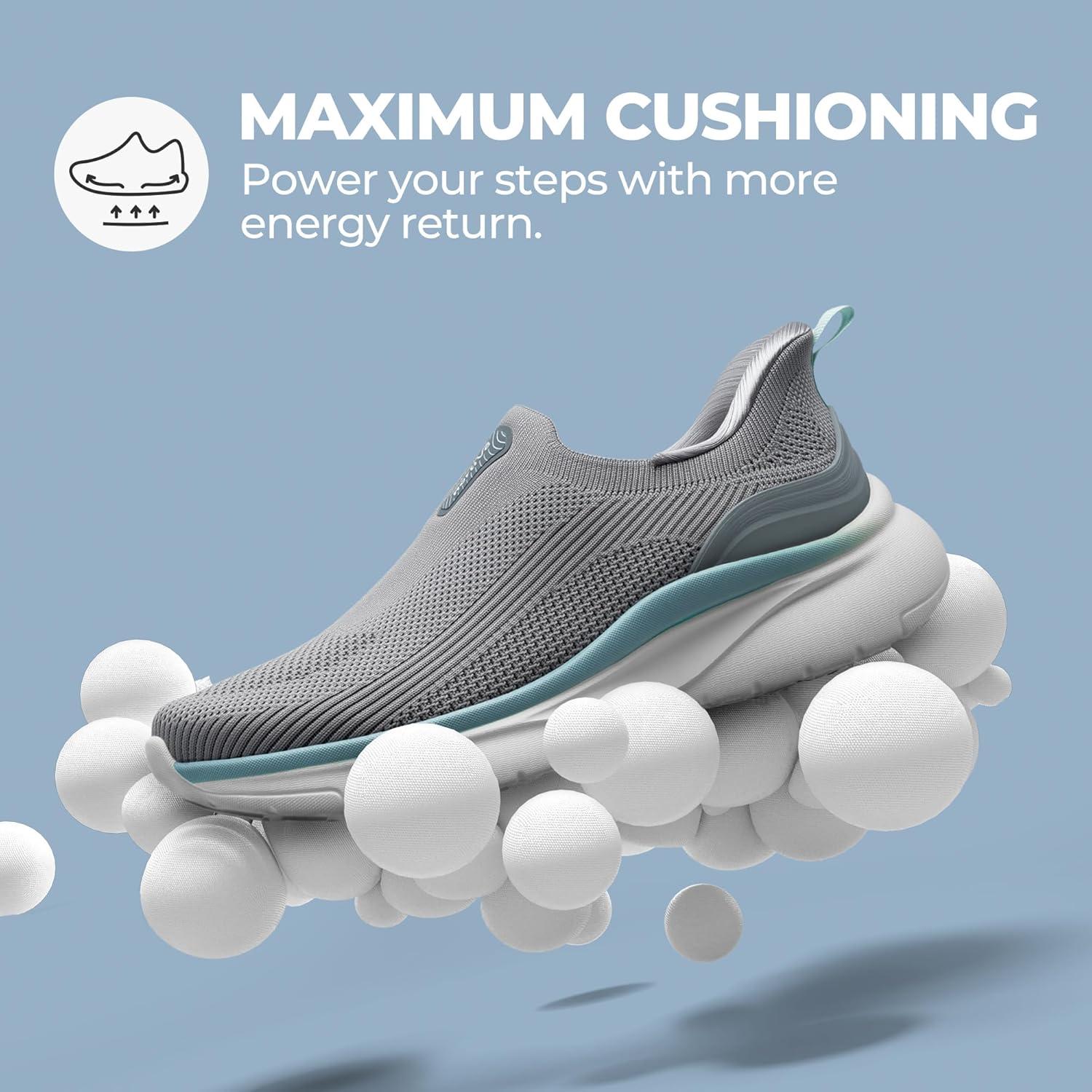 imageNORTIV 8 Womens Slip on Walking Shoes Hands Free NonSlip Lightweight Gym Workout Casual Comfort Breathable Running Tennis SwiftSleek Fashion SneakersGrey