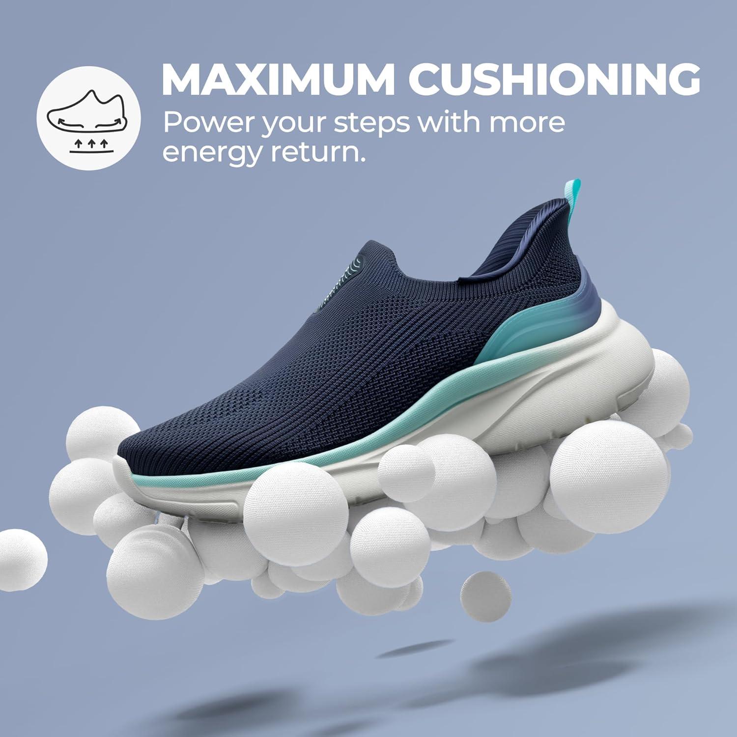 imageNORTIV 8 Womens Slip on Walking Shoes Hands Free NonSlip Lightweight Gym Workout Casual Comfort Breathable Running Tennis SwiftSleek Fashion SneakersNavy