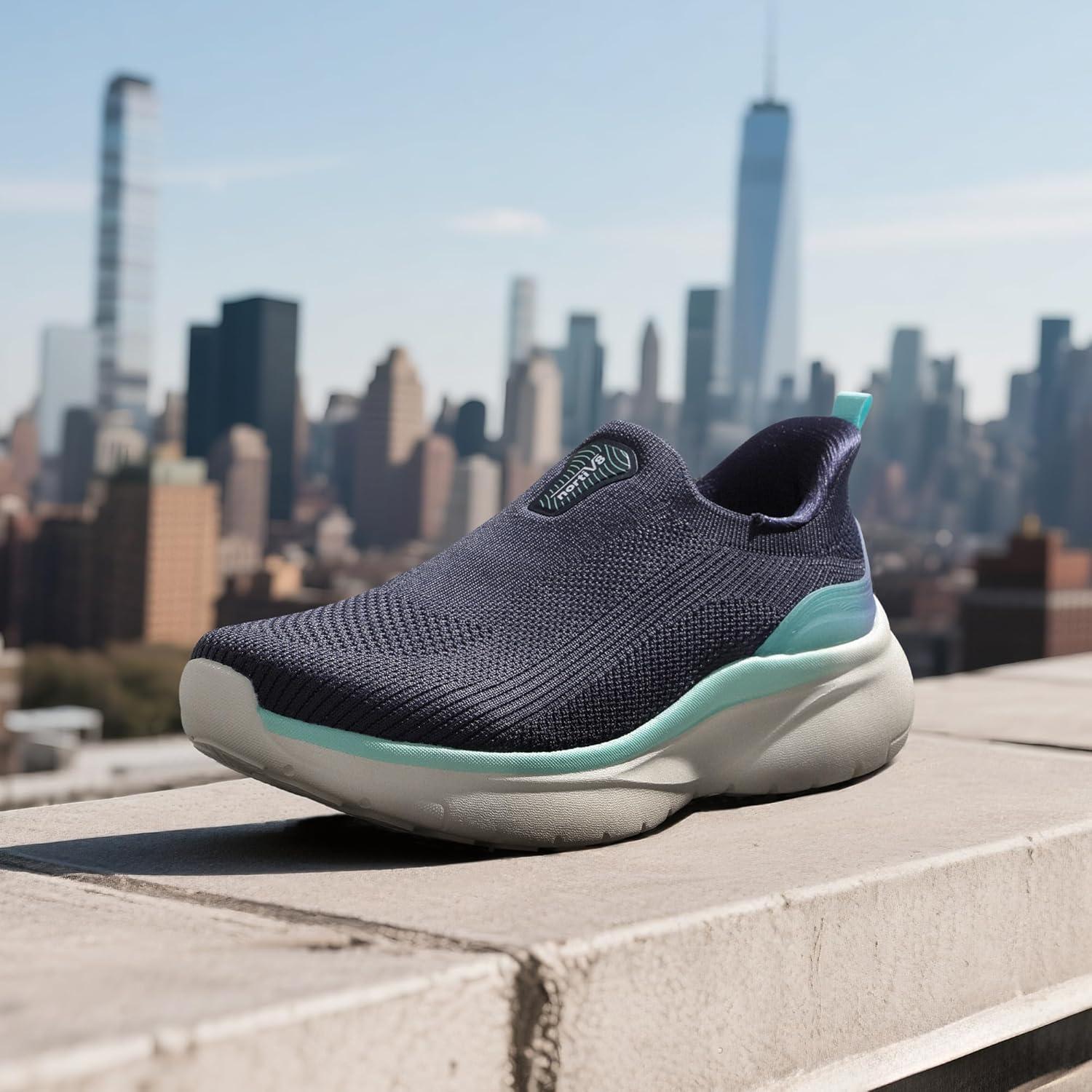 imageNORTIV 8 Womens Slip on Walking Shoes Hands Free NonSlip Lightweight Gym Workout Casual Comfort Breathable Running Tennis SwiftSleek Fashion SneakersNavy