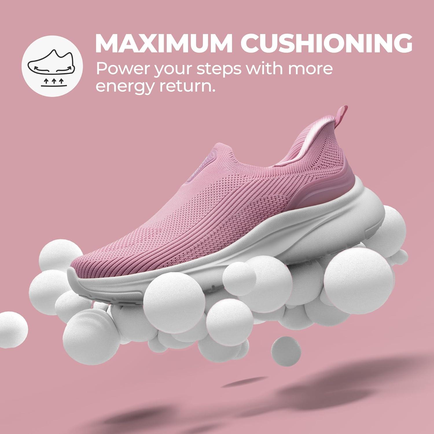 imageNORTIV 8 Womens Slip on Walking Shoes Hands Free NonSlip Lightweight Gym Workout Casual Comfort Breathable Running Tennis SwiftSleek Fashion SneakersPink