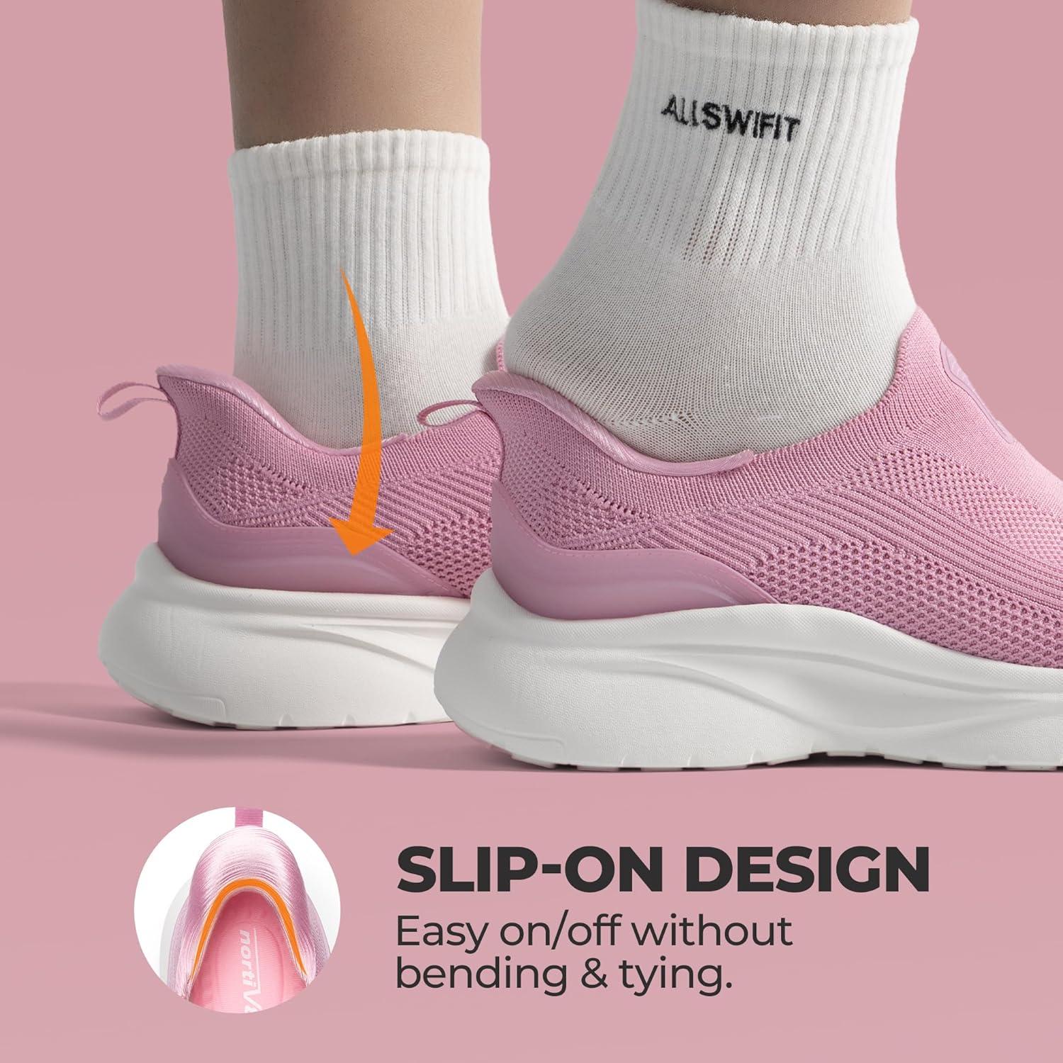 imageNORTIV 8 Womens Slip on Walking Shoes Hands Free NonSlip Lightweight Gym Workout Casual Comfort Breathable Running Tennis SwiftSleek Fashion SneakersPink
