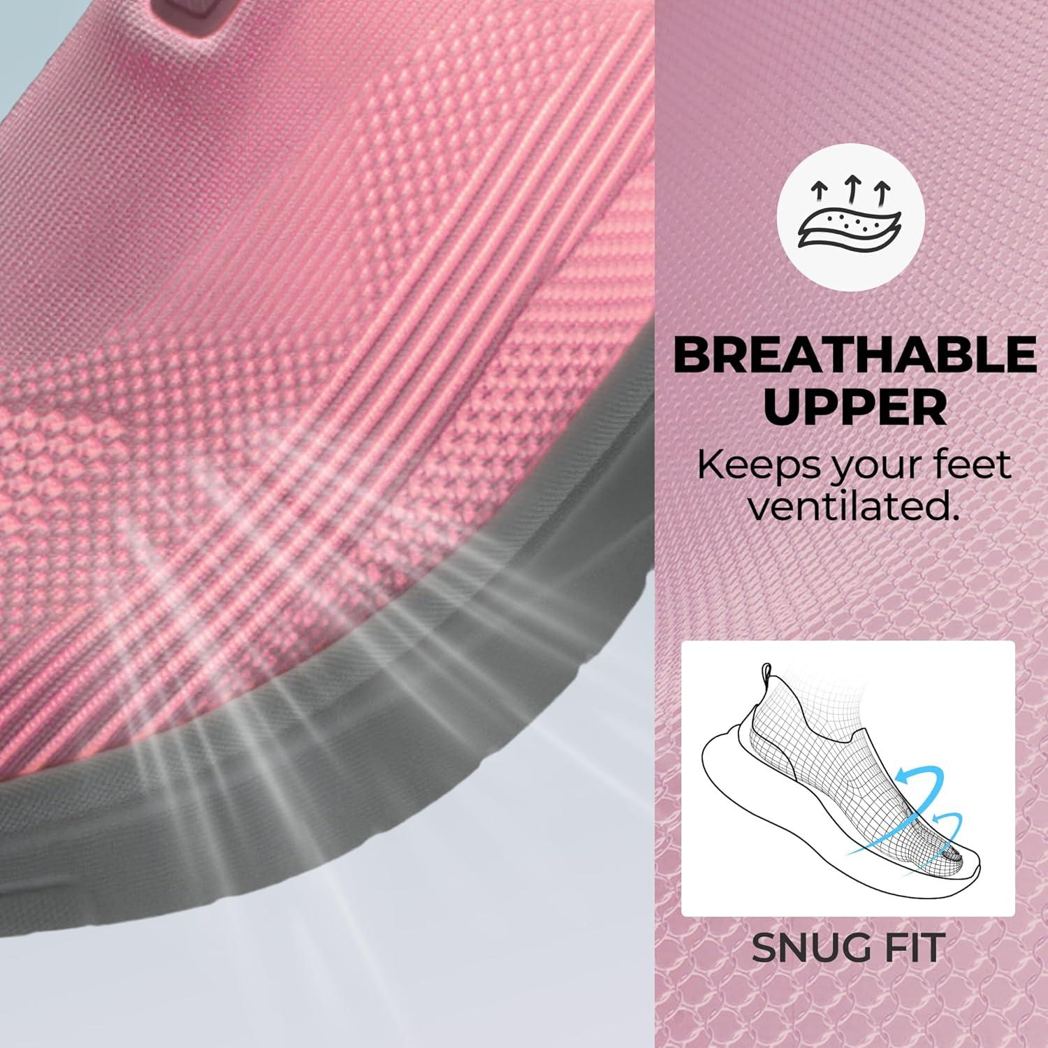 imageNORTIV 8 Womens Slip on Walking Shoes Hands Free NonSlip Lightweight Gym Workout Casual Comfort Breathable Running Tennis SwiftSleek Fashion SneakersPink