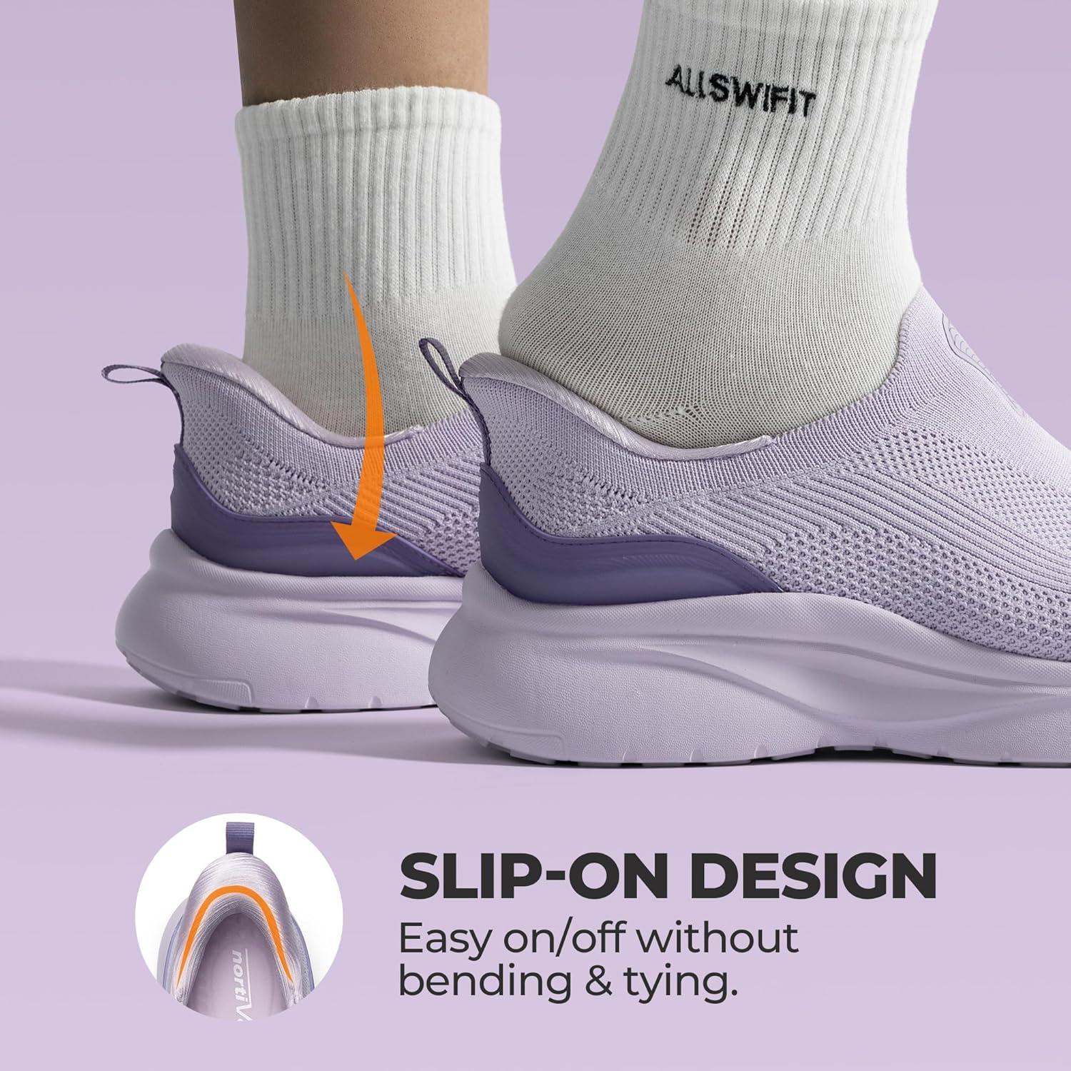 imageNORTIV 8 Womens Slip on Walking Shoes Hands Free NonSlip Lightweight Gym Workout Casual Comfort Breathable Running Tennis SwiftSleek Fashion SneakersPurple