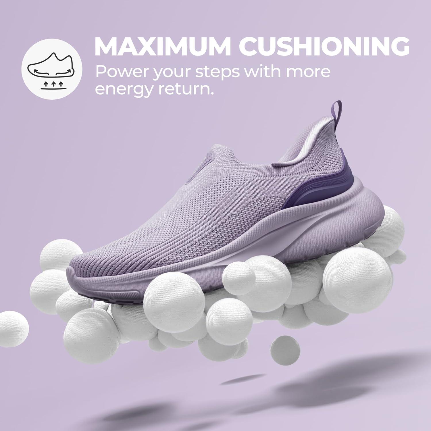 imageNORTIV 8 Womens Slip on Walking Shoes Hands Free NonSlip Lightweight Gym Workout Casual Comfort Breathable Running Tennis SwiftSleek Fashion SneakersPurple