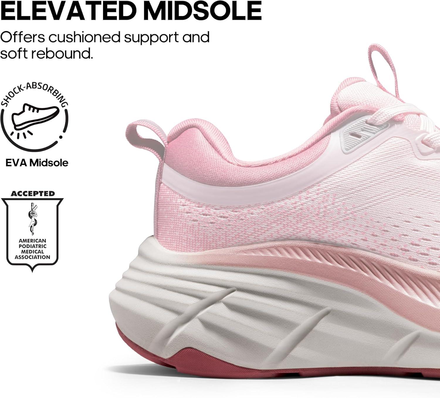 imageNORTIV 8 Womens Walking Shoes Cushion Comfortable ActiveBreeze Running Tennis Shoes NonSlip Workout Gym Sports Athletic Breathable Fashion SneakersPink