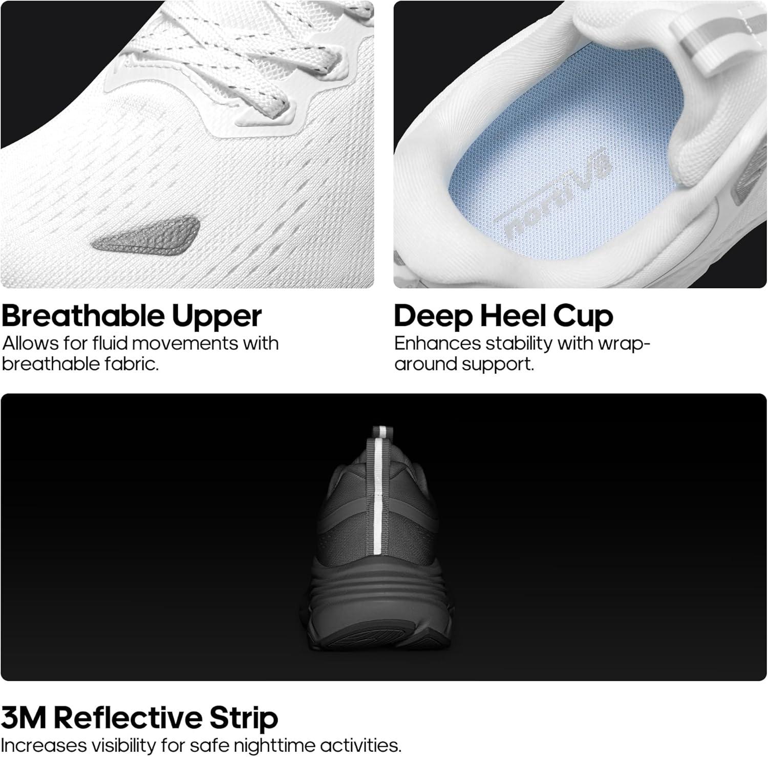 imageNORTIV 8 Womens Walking Shoes Cushion Comfortable ActiveBreeze Running Tennis Shoes NonSlip Workout Gym Sports Athletic Breathable Fashion SneakersWhite