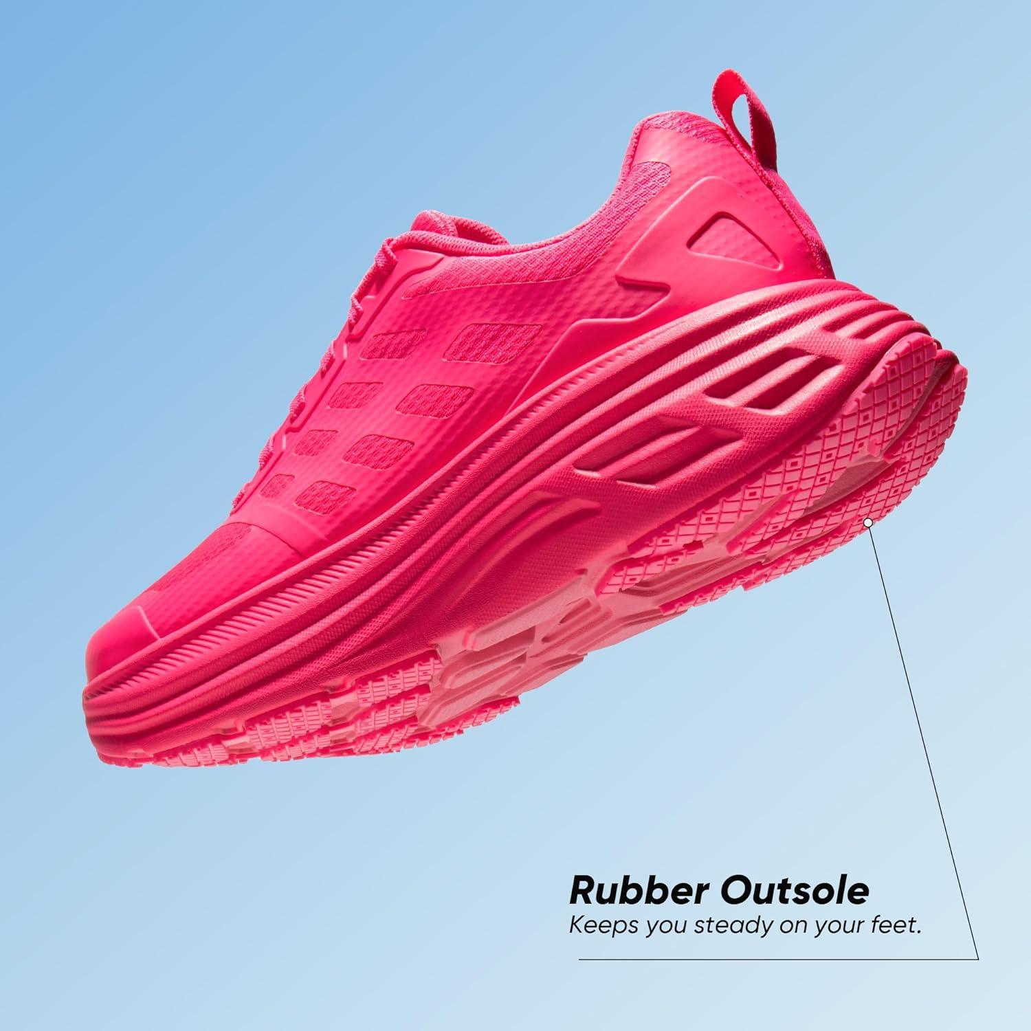 imageNORTIV 8 Womens Walking Shoes Cushion Running Tennis Shoes ActiveFloat NonSlip Comfortable Breathable Workout Gym Sports Athletic Fashion SneakersHot Pink