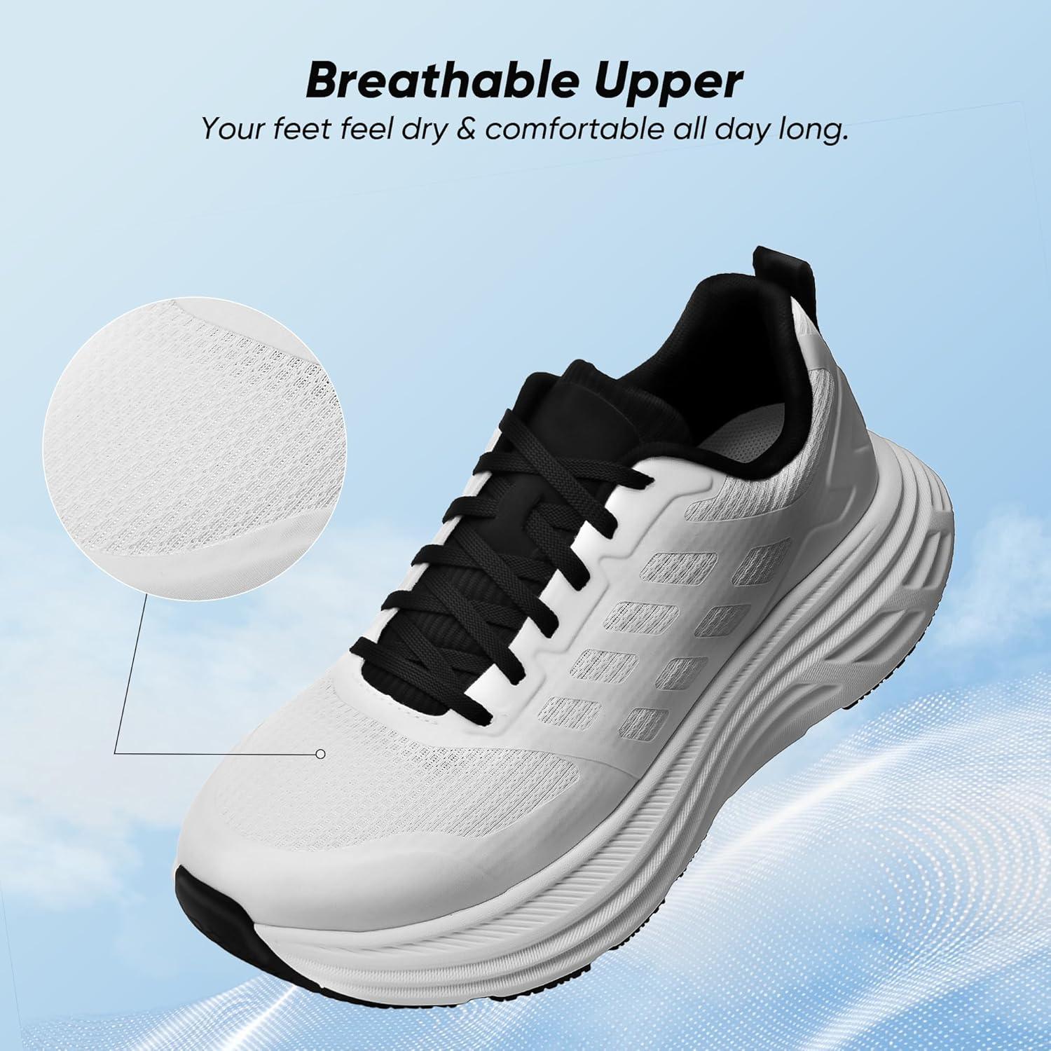 imageNORTIV 8 Womens Walking Shoes Cushion Running Tennis Shoes ActiveFloat NonSlip Comfortable Breathable Workout Gym Sports Athletic Fashion SneakersWhite