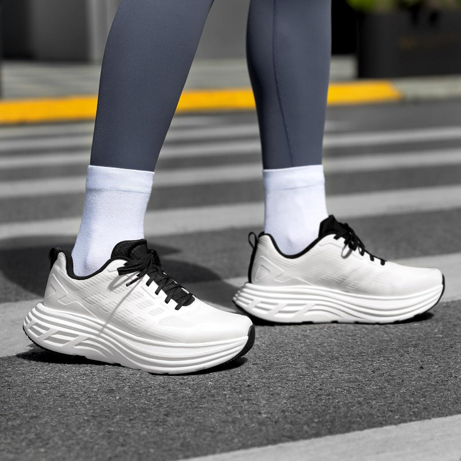 imageNORTIV 8 Womens Walking Shoes Cushion Running Tennis Shoes ActiveFloat NonSlip Comfortable Breathable Workout Gym Sports Athletic Fashion SneakersWhite