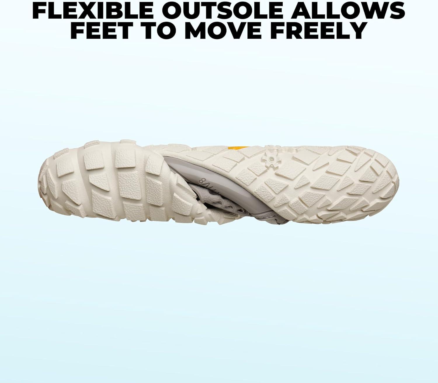 imageNORTIV 8 Womens Water Shoes Barefoot Quick Dry Aqua Swim Shoes for Beach Sports Fishing Hiking Boating Surfing Shoes TREKLADYBeigeLightGrey