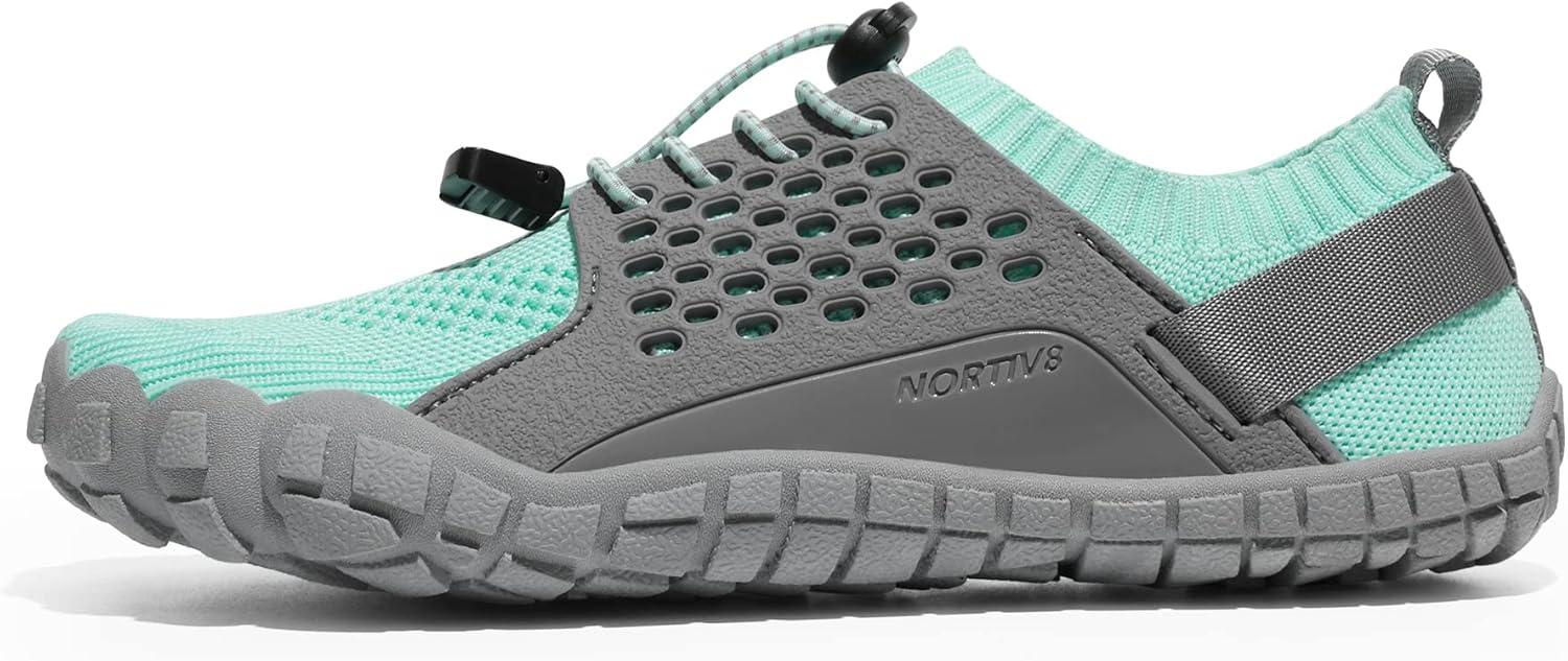 imageNORTIV 8 Womens Water Shoes Barefoot Quick Dry Aqua Swim Shoes for Beach Sports Fishing Hiking Boating Surfing Shoes TREKLADYLight BlueGrey