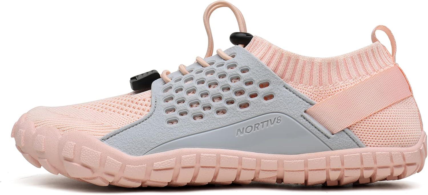 imageNORTIV 8 Womens Water Shoes Barefoot Quick Dry Aqua Swim Shoes for Beach Sports Fishing Hiking Boating Surfing Shoes TREKLADYPink