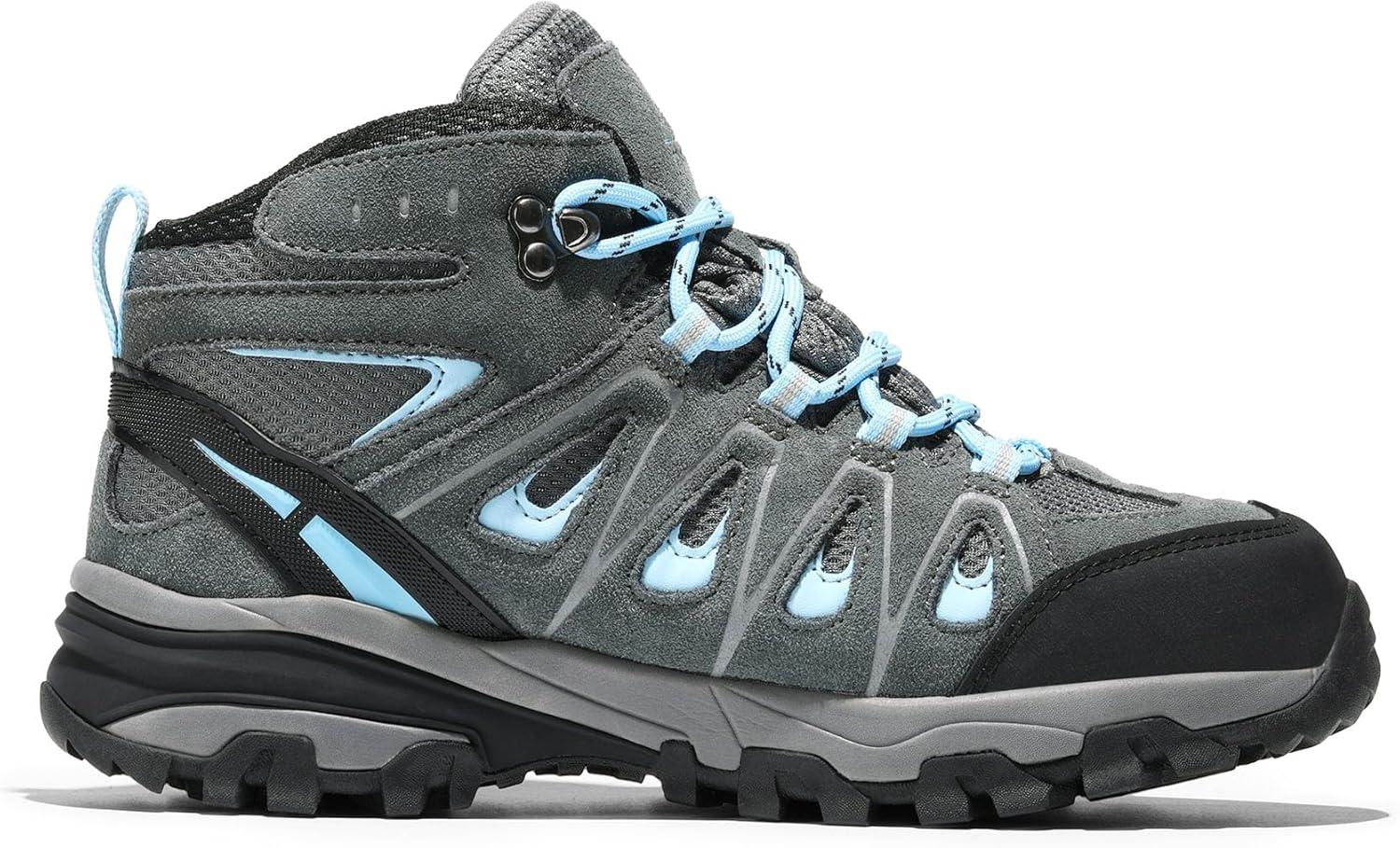 imageNORTIV 8 Womens Waterproof Hiking Boots Outdoor Trekking Camping Trail Hiking Boot SeekerGreyBlue