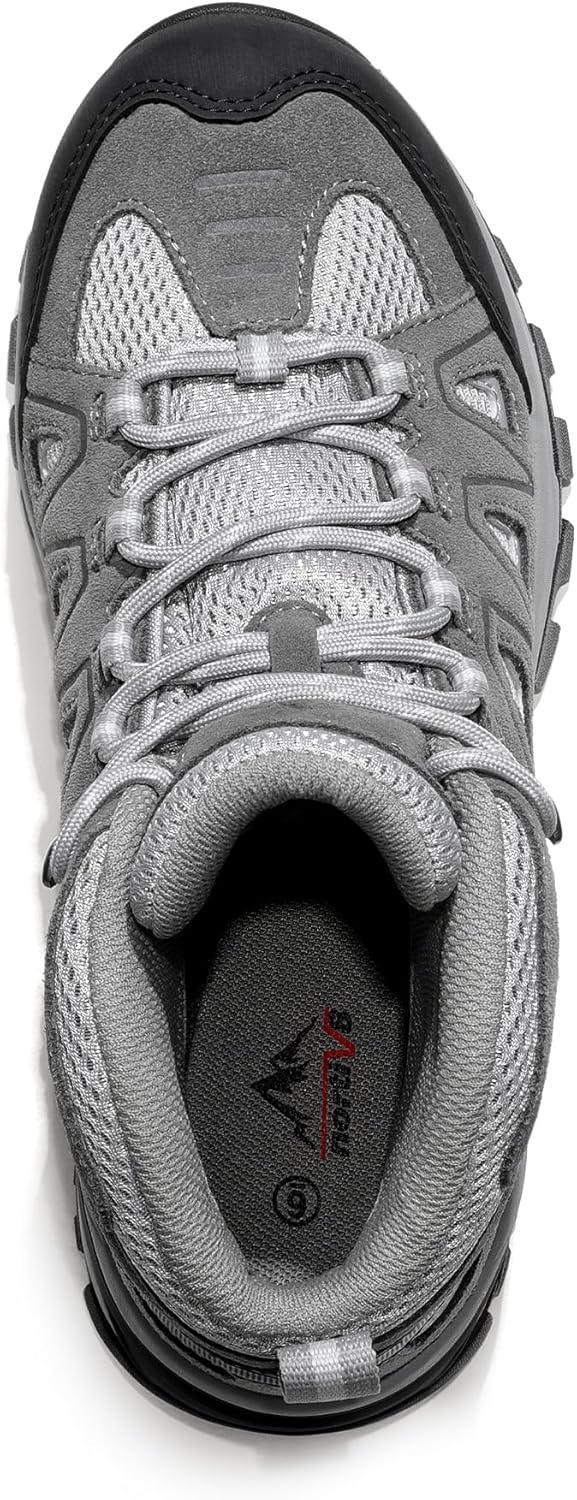 imageNORTIV 8 Womens Waterproof Hiking Boots Outdoor Trekking Camping Trail Hiking Boot SeekerLight Grey