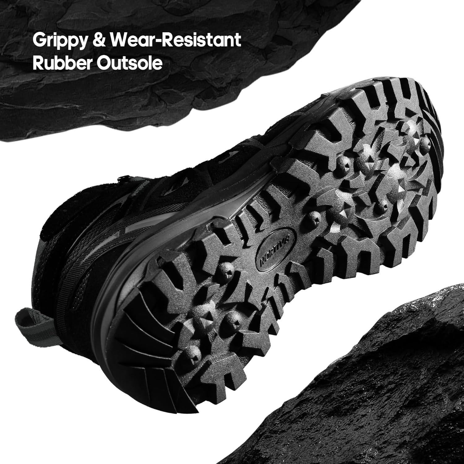 imageNORTIV 8 Womens Waterproof Hiking Boots Outdoor Trekking Camping Trail Hiking Boot SeekerLight Grey