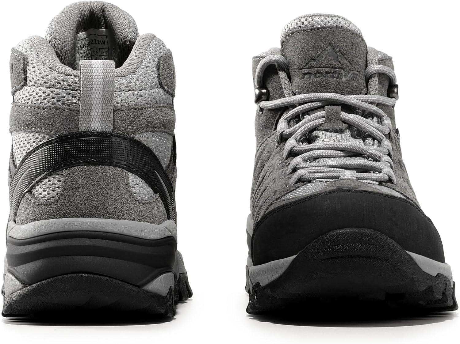 imageNORTIV 8 Womens Waterproof Hiking Boots Outdoor Trekking Camping Trail Hiking Boot SeekerLight Grey