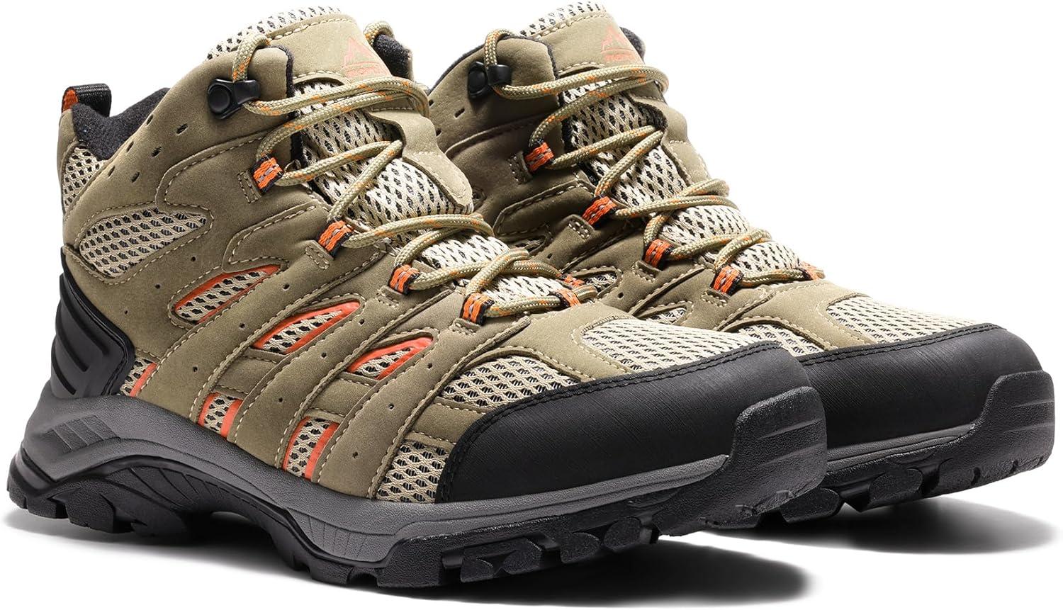 imageNORTIV 8 Womens Waterproof Hiking Boots Outdoor Trekking Mid Backpacking Mountaineering lightweight bootsBrownOrange