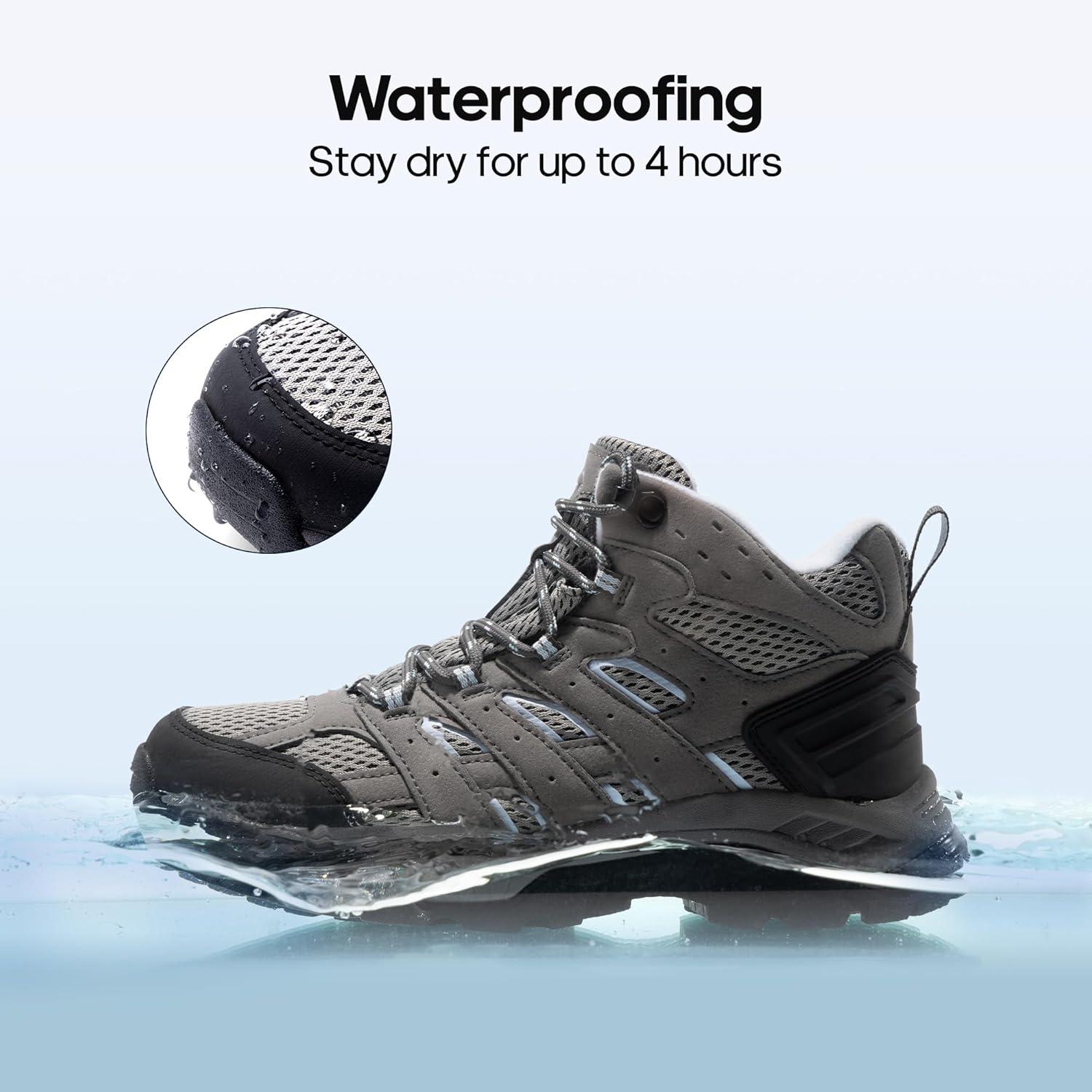 imageNORTIV 8 Womens Waterproof Hiking Boots Outdoor Trekking Mid Backpacking Mountaineering lightweight bootsDark Greysuede