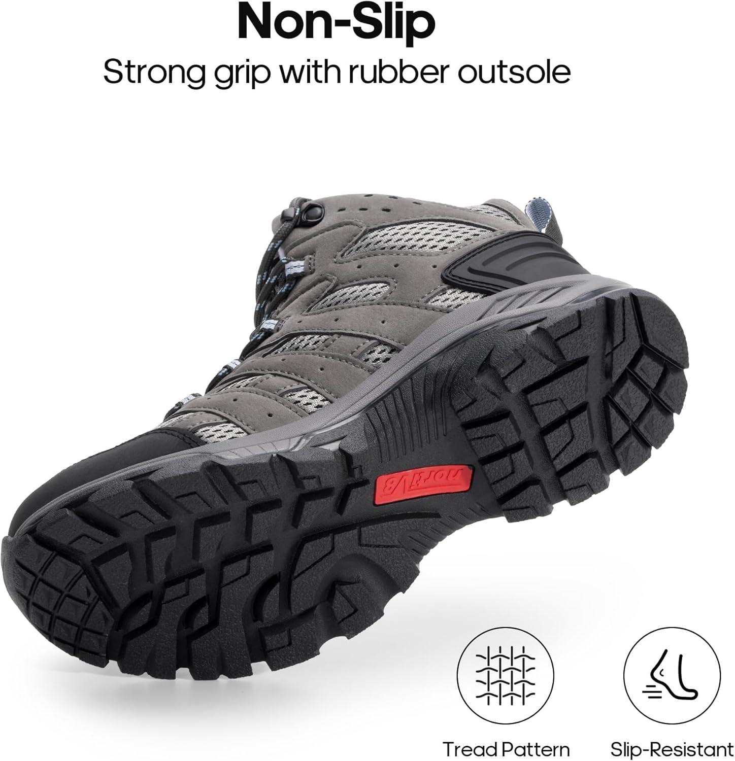 imageNORTIV 8 Womens Waterproof Hiking Boots Outdoor Trekking Mid Backpacking Mountaineering lightweight bootsDark Greysuede