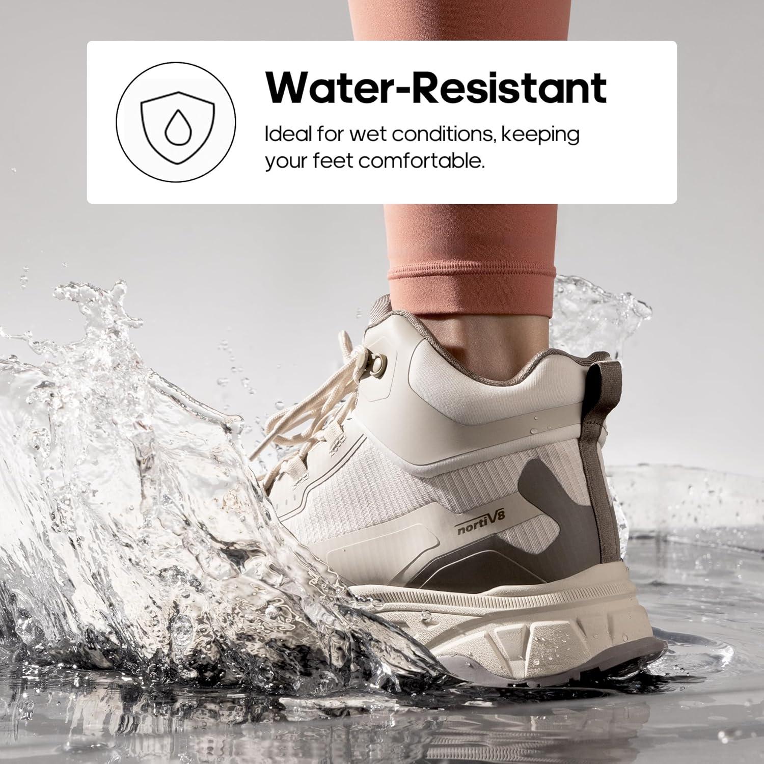 imageNORTIV 8 Womens Waterproof Lightweight Hiking Boots Trekking for OutdoorKhaki