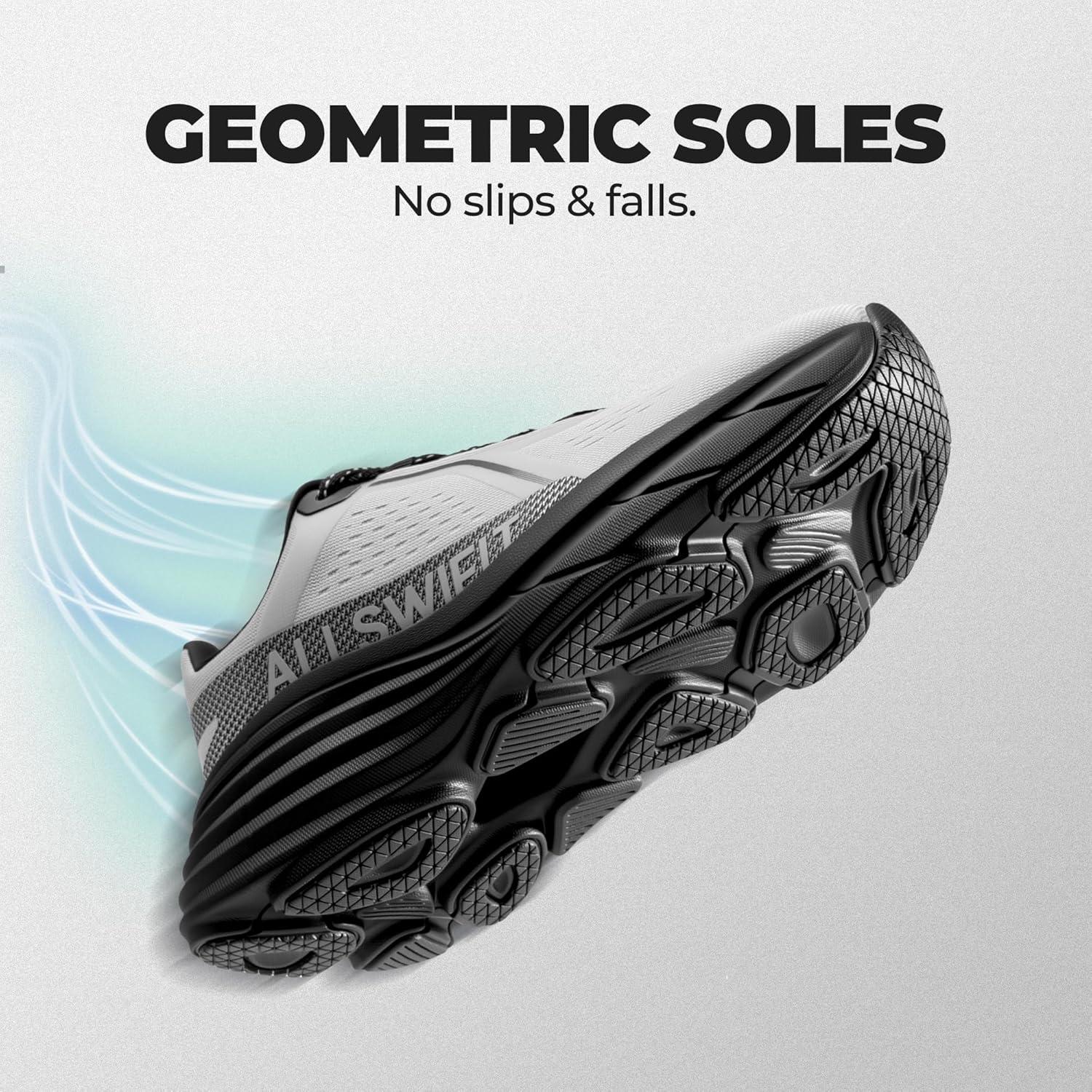 imageWomens Cushion Lightweight Walking Running Shoes Tennis NonSlip Comfortable Jogging Workout Gym Athletic Breathable ActiveAiry Fashion SneakersGreyBlack