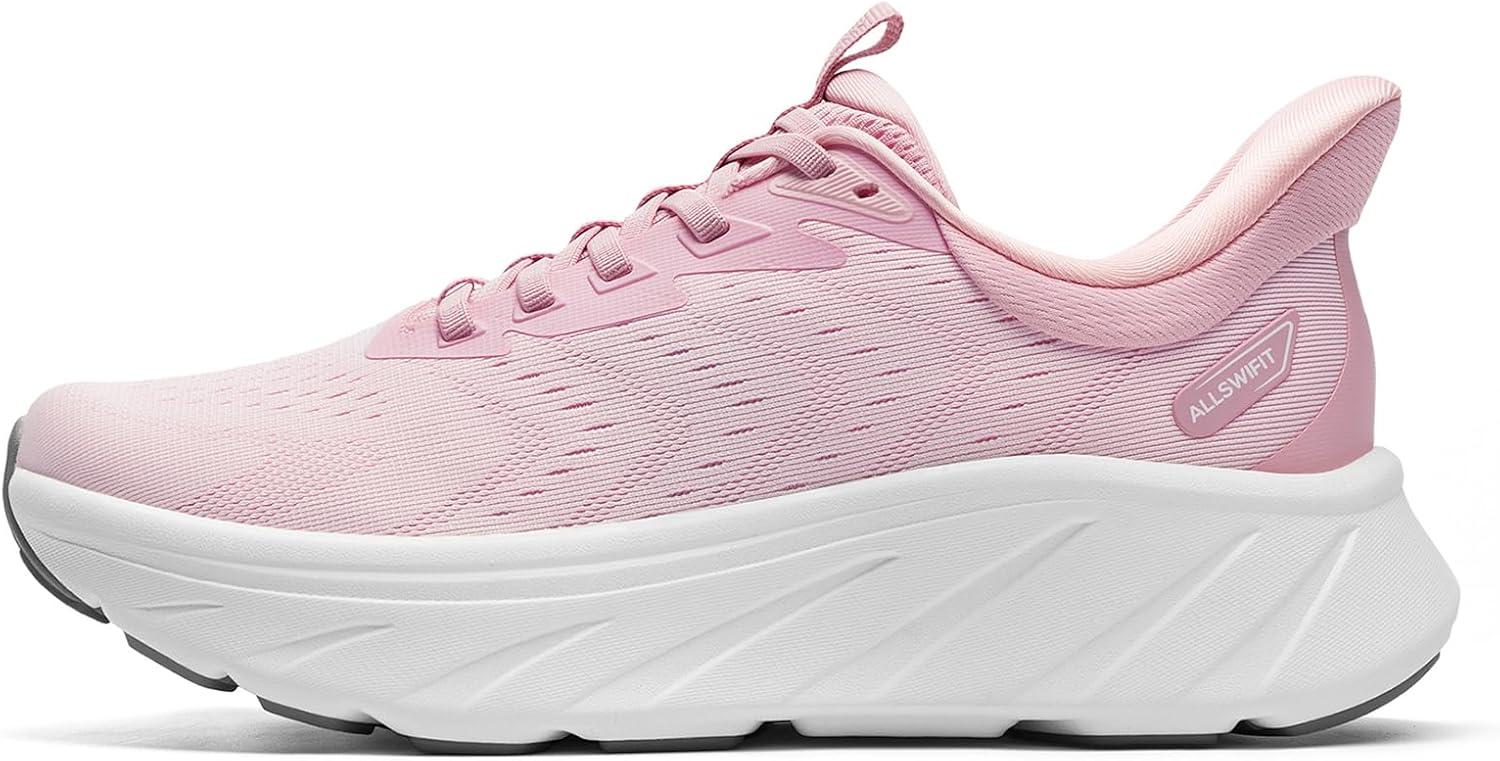 imageWomens Slip On Stability Walking Running Shoes Hands Free Tennis NonSlip Comfortable Workout Gym Breathable Lightweight StediBase Fashion SneakersPink