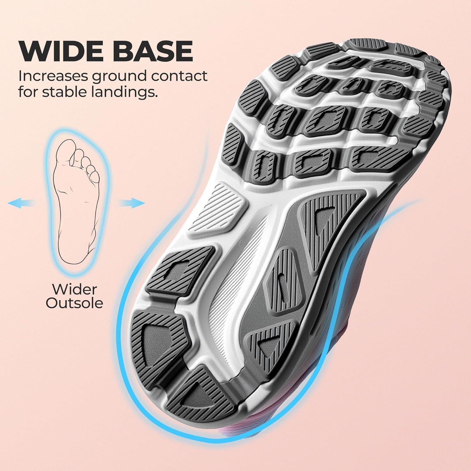 imageWomens Slip On Stability Walking Running Shoes Hands Free Tennis NonSlip Comfortable Workout Gym Breathable Lightweight StediBase Fashion SneakersPink