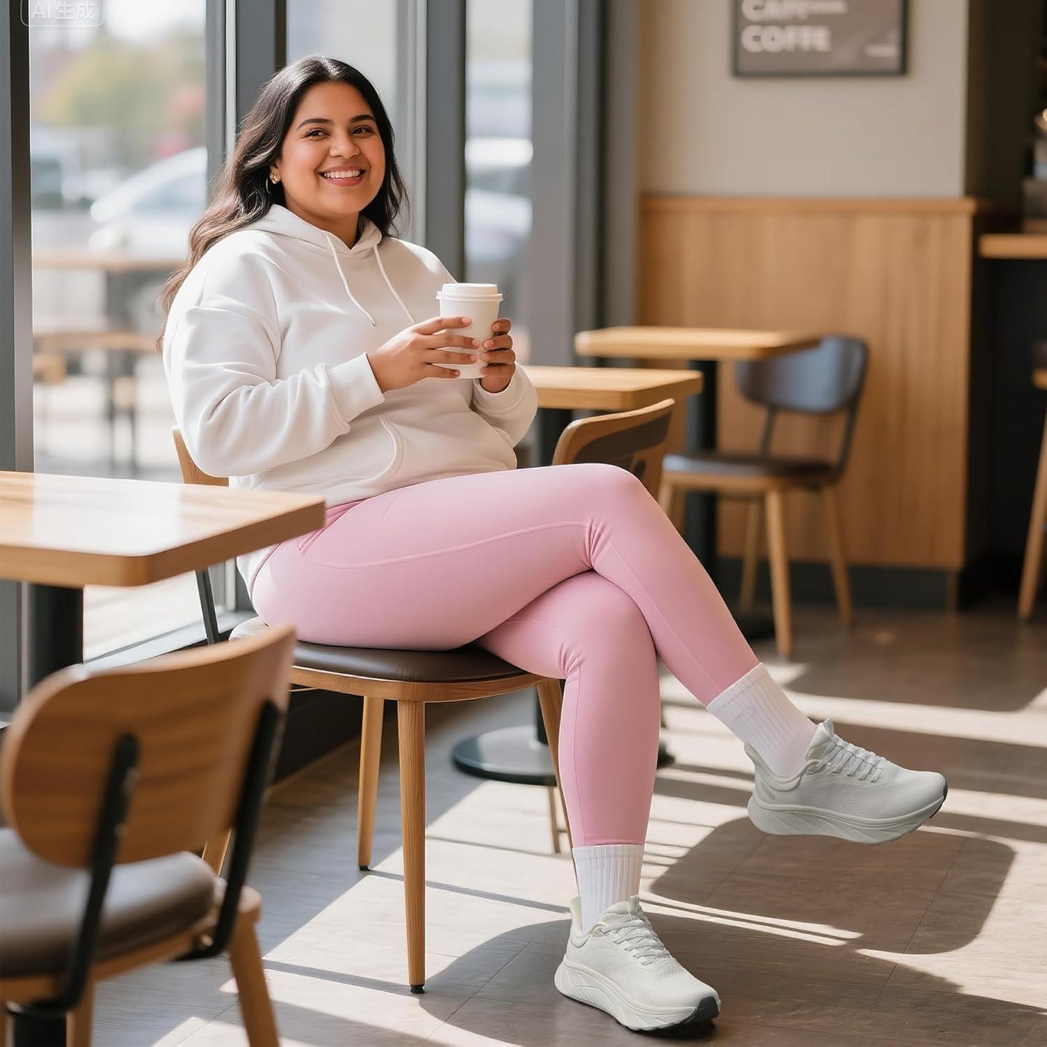 imageWomens Slip On Stability Walking Running Shoes Hands Free Tennis NonSlip Comfortable Workout Gym Breathable Lightweight StediBase Fashion SneakersWhite