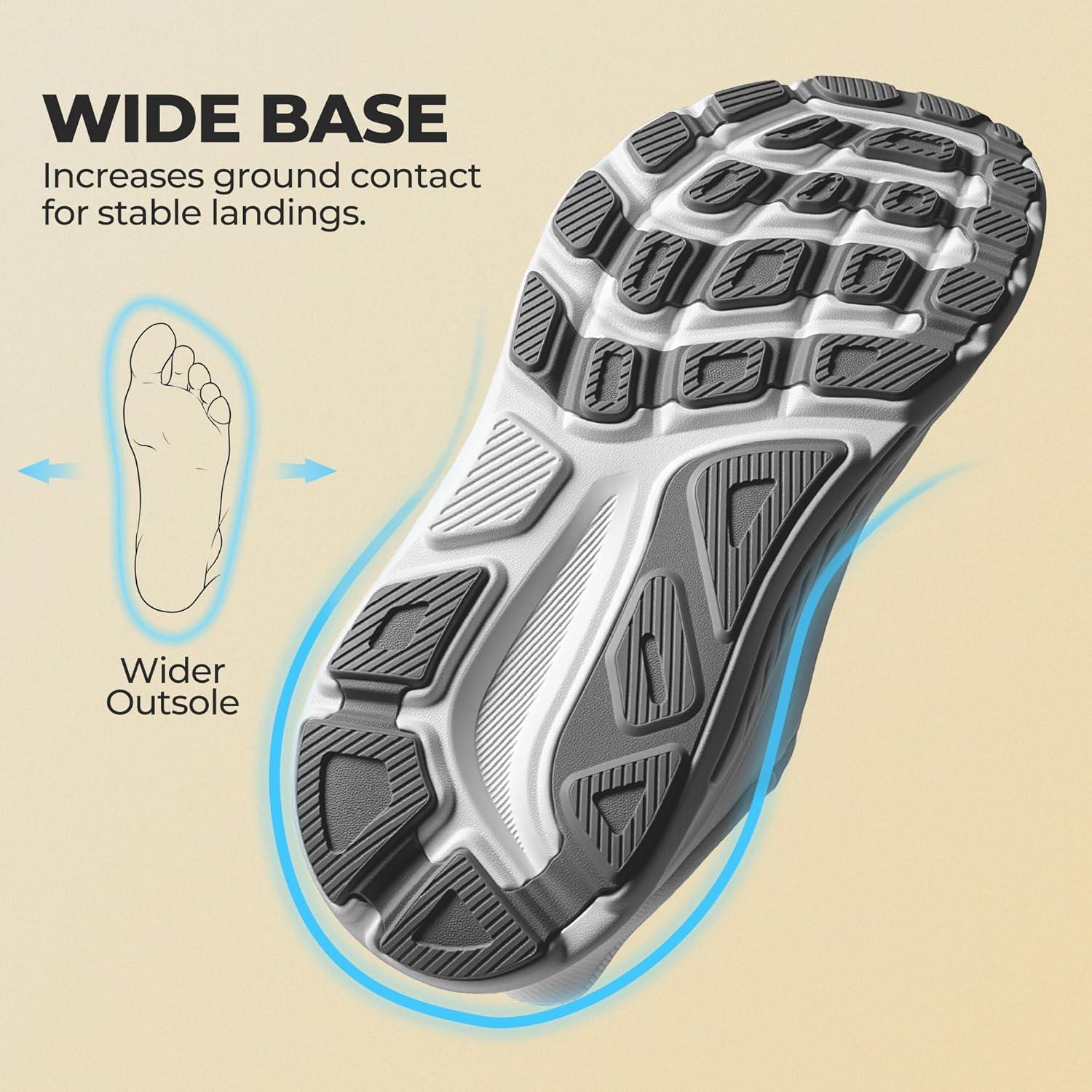 imageWomens Slip On Stability Walking Running Shoes Hands Free Tennis NonSlip Comfortable Workout Gym Breathable Lightweight StediBase Fashion SneakersWhite