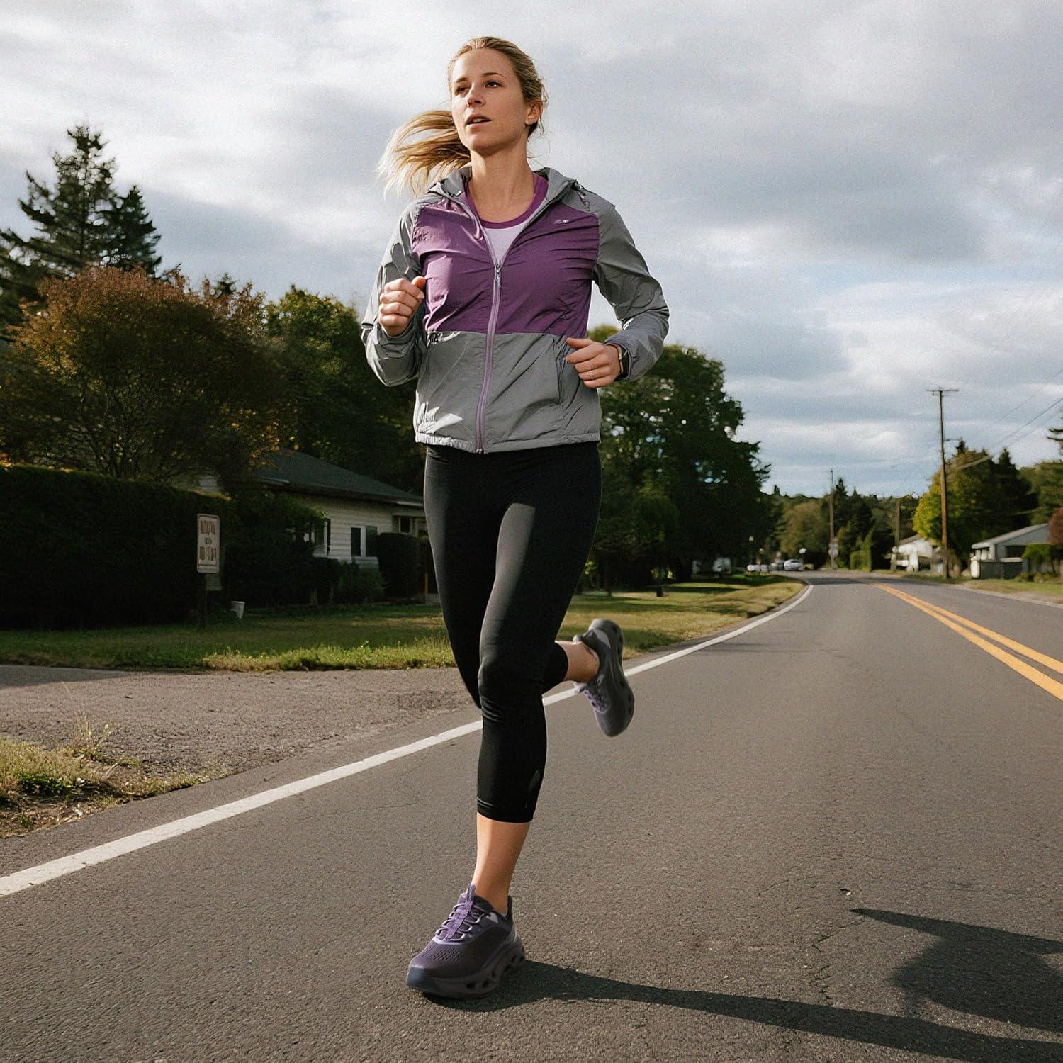 imageWomens Slip On Walking Shoes Hands Free Non Slip Comfort Workout Gym Athletic Casual Breathable Running Tennis MoveSlide Fashion SneakersDark Purple