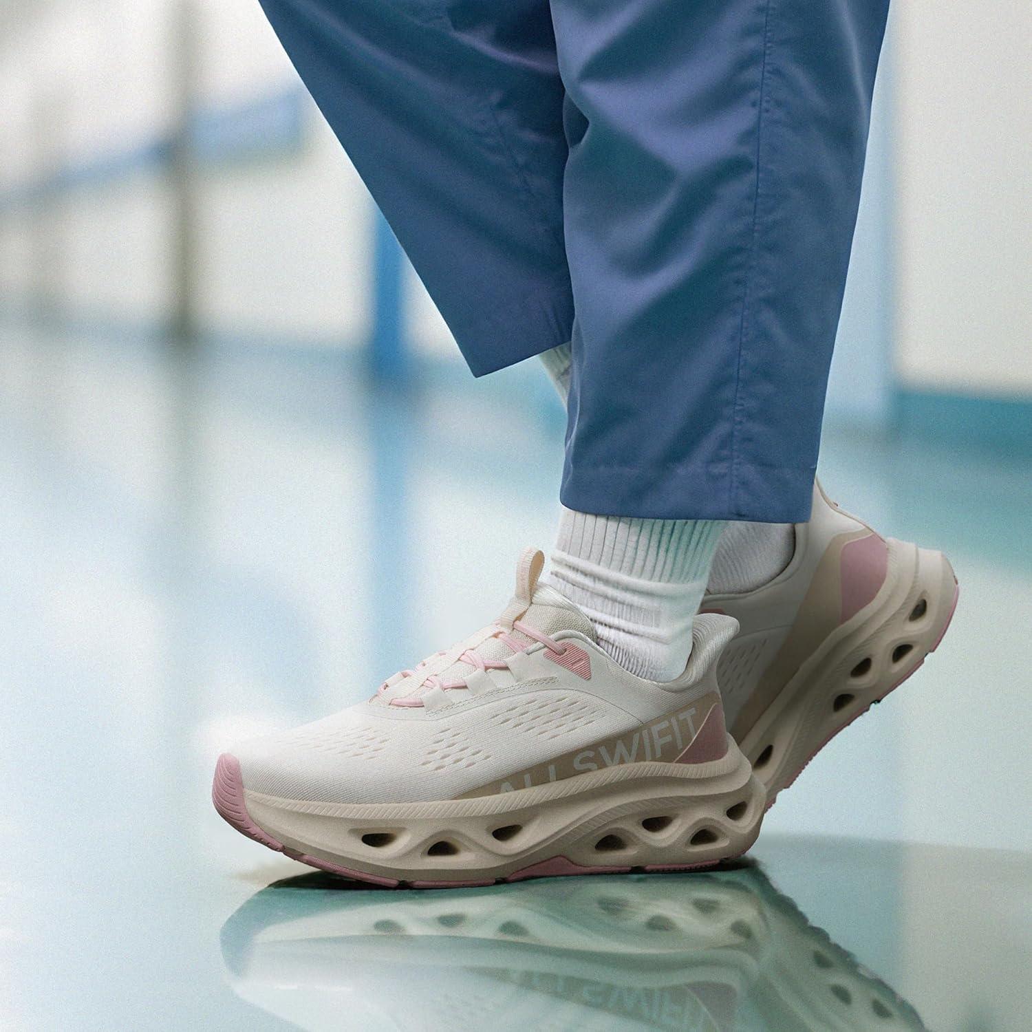 imageWomens Slip On Walking Shoes Hands Free Non Slip Comfort Workout Gym Athletic Casual Breathable Running Tennis MoveSlide Fashion SneakersLight Pink