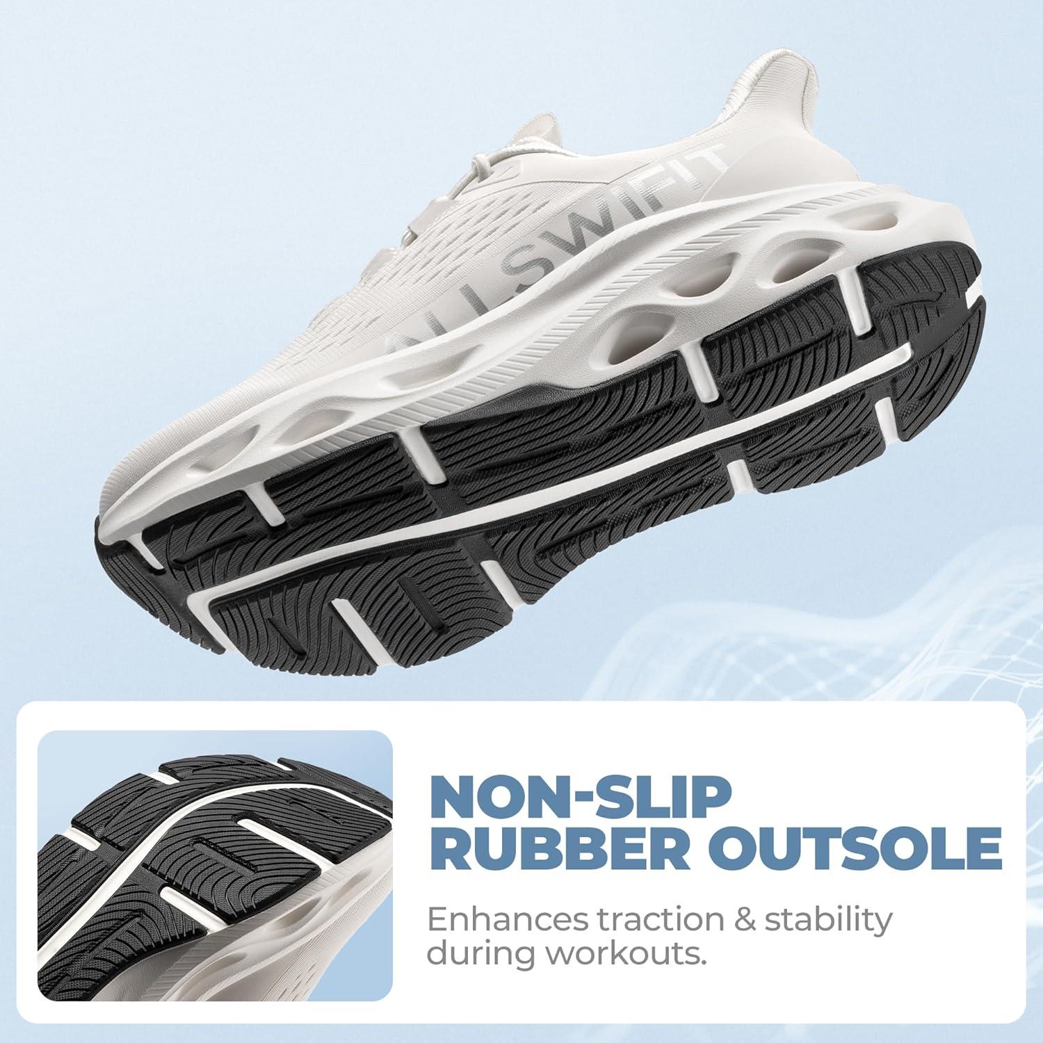 imageWomens Slip On Walking Shoes Hands Free Non Slip Comfort Workout Gym Athletic Casual Breathable Running Tennis MoveSlide Fashion SneakersWhite