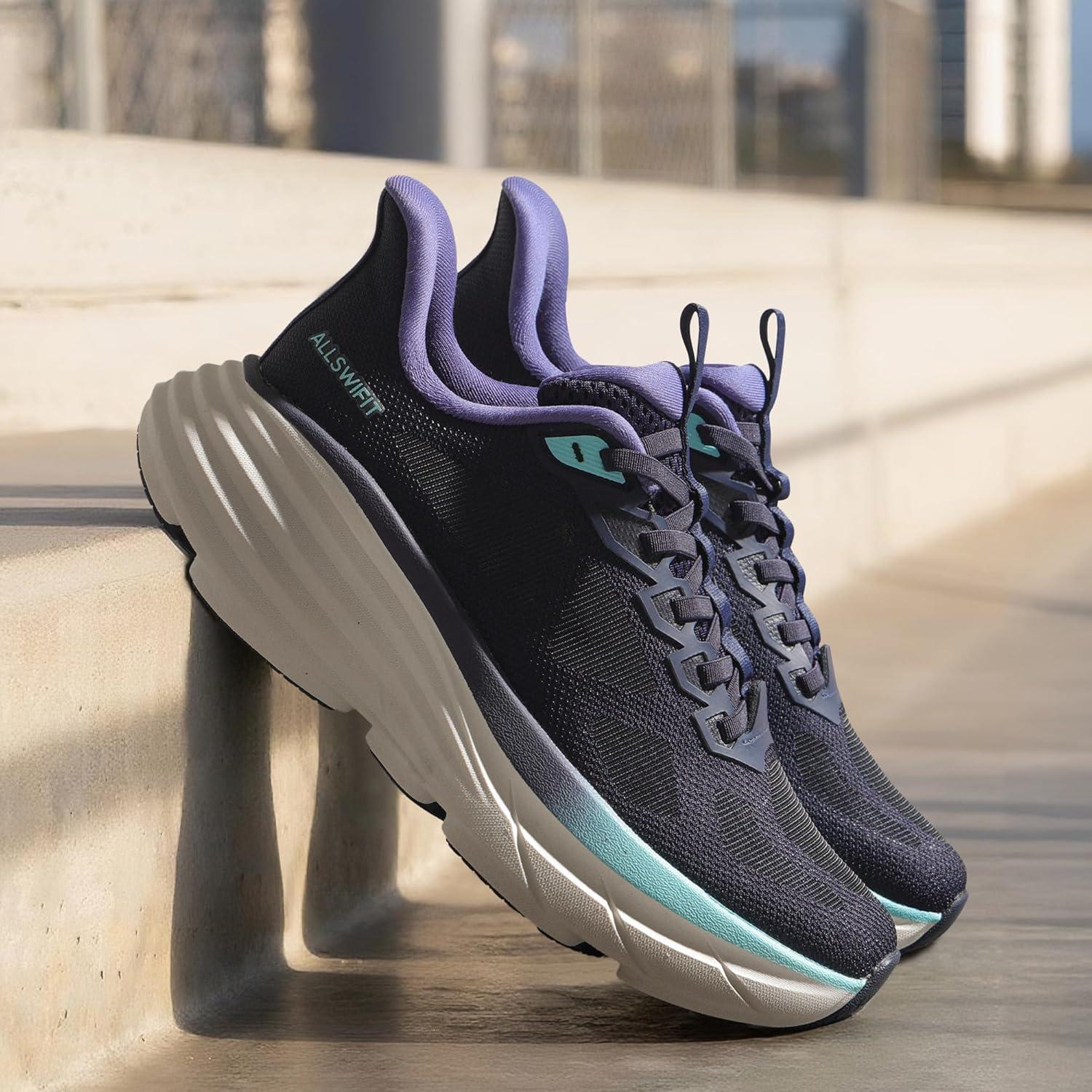 imageWomens Slip On Walking Shoes HandsFree Cushion Running Tennis NonSlip Comfortable Gym Workout Athletic Breathable Fashion Sneakers SwiftLiteBlue