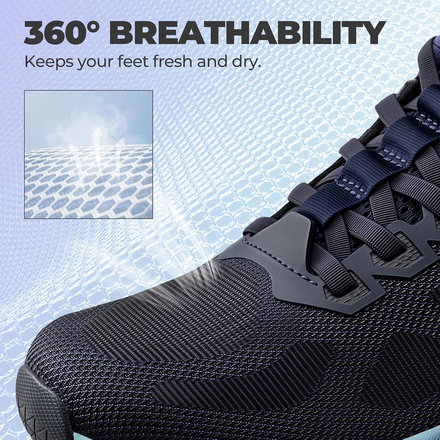 imageWomens Slip On Walking Shoes HandsFree Cushion Running Tennis NonSlip Comfortable Gym Workout Athletic Breathable Fashion Sneakers SwiftLiteBlue