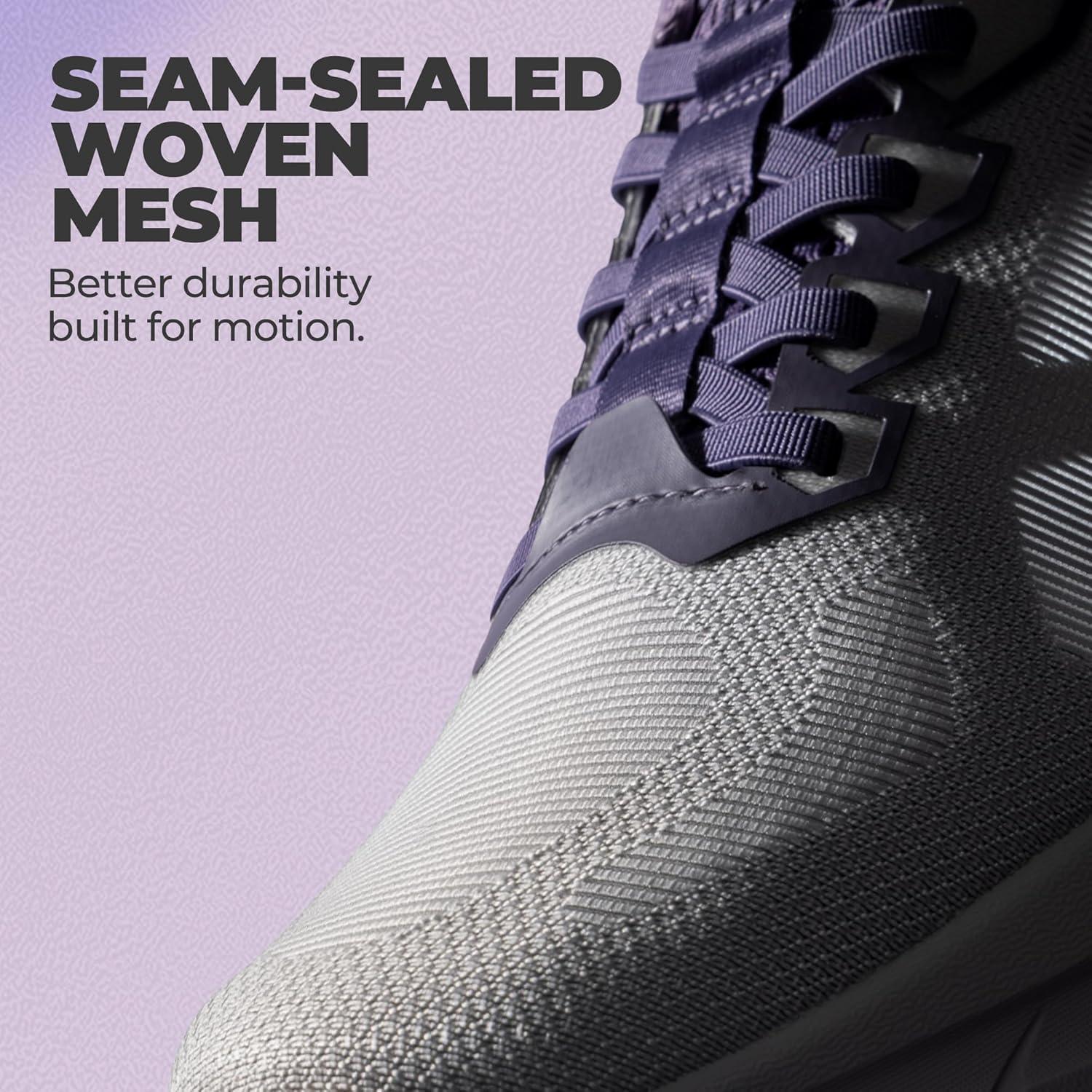 imageWomens Slip On Walking Shoes HandsFree Cushion Running Tennis NonSlip Comfortable Gym Workout Athletic Breathable Fashion Sneakers SwiftLiteGrey Purple