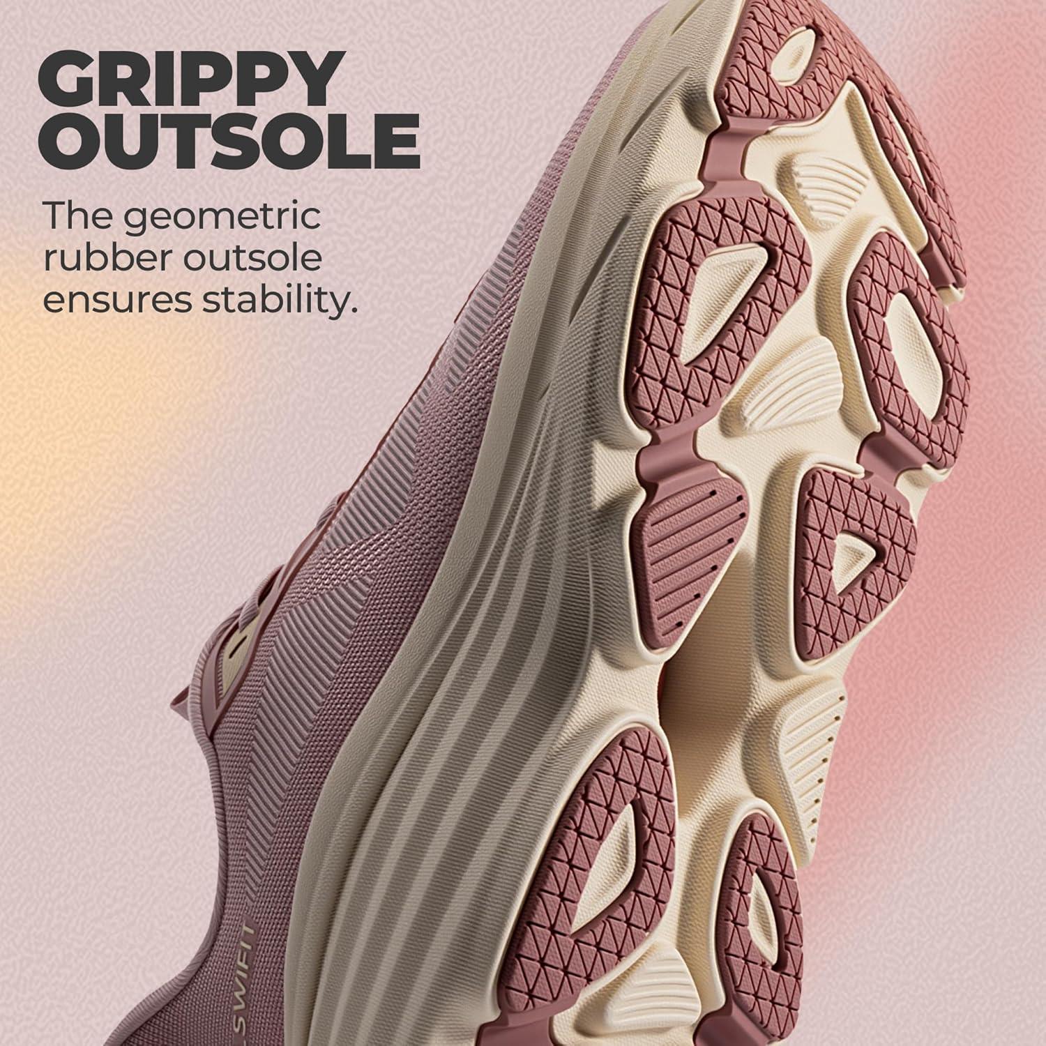 imageWomens Slip On Walking Shoes HandsFree Cushion Running Tennis NonSlip Comfortable Gym Workout Athletic Breathable Fashion Sneakers SwiftLitePink